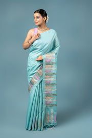 Sea Green Cotton Saree