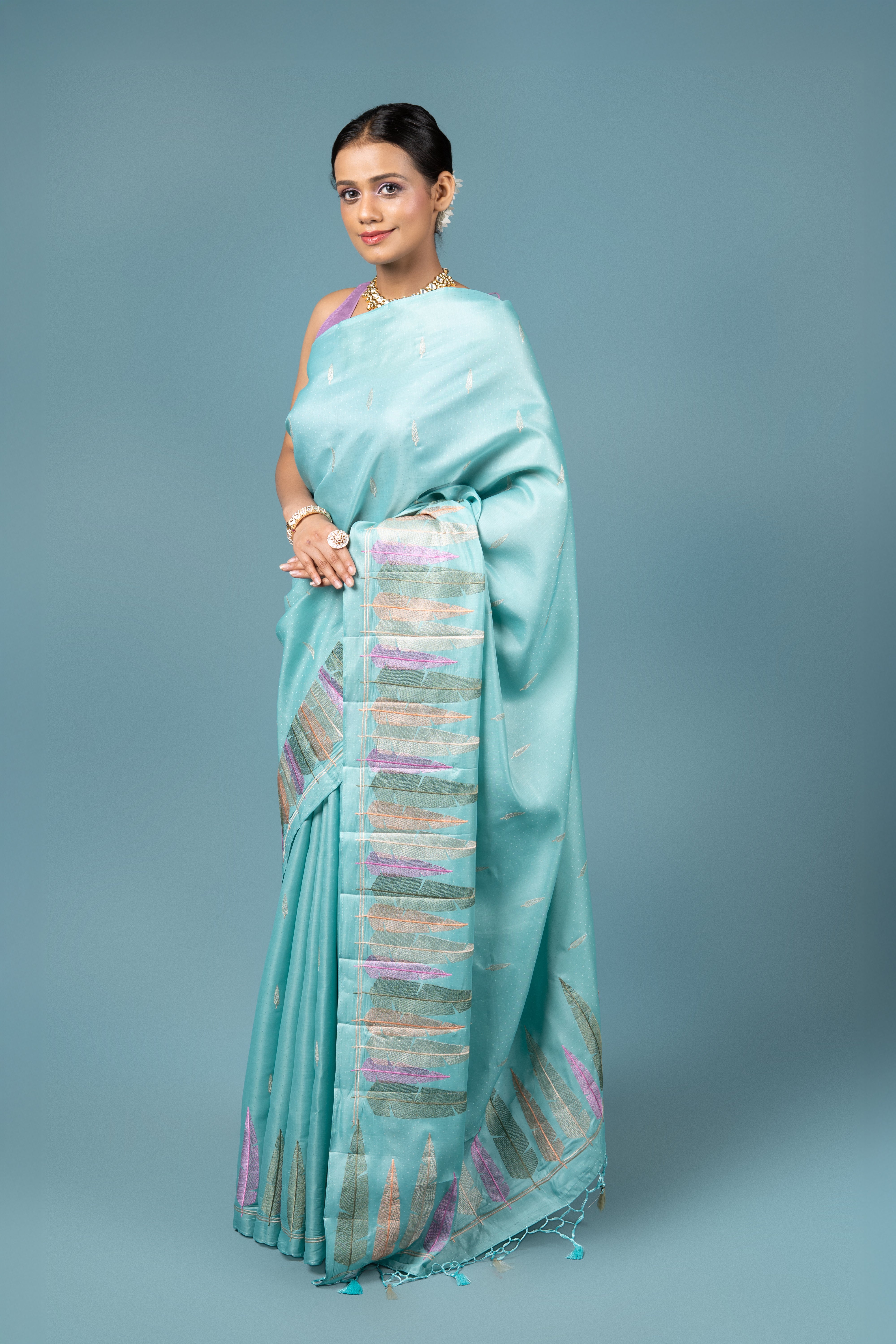 Sea Green Cotton Saree