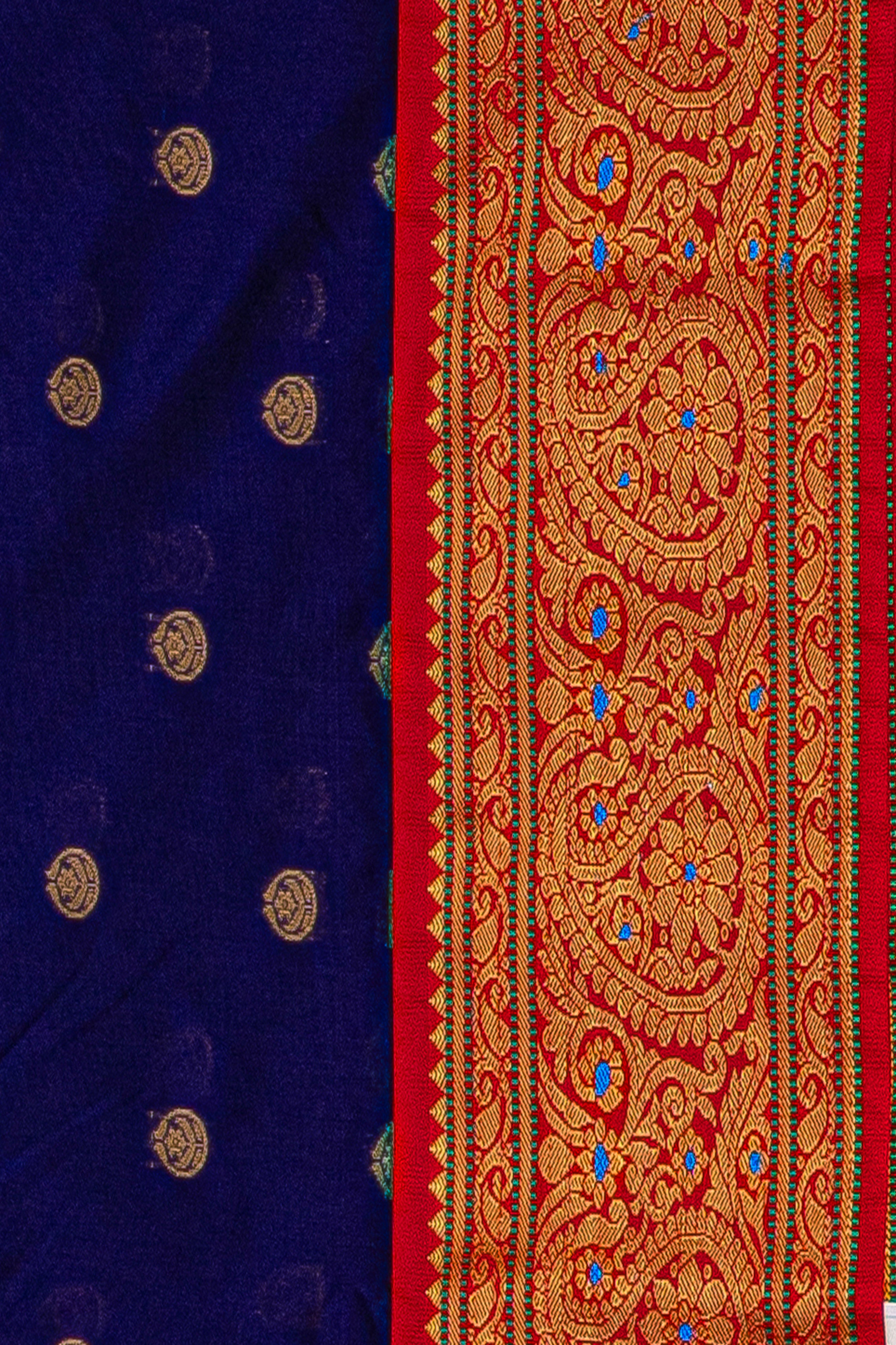 Purple Apurva Silk Paithani Saree with contrast Red border