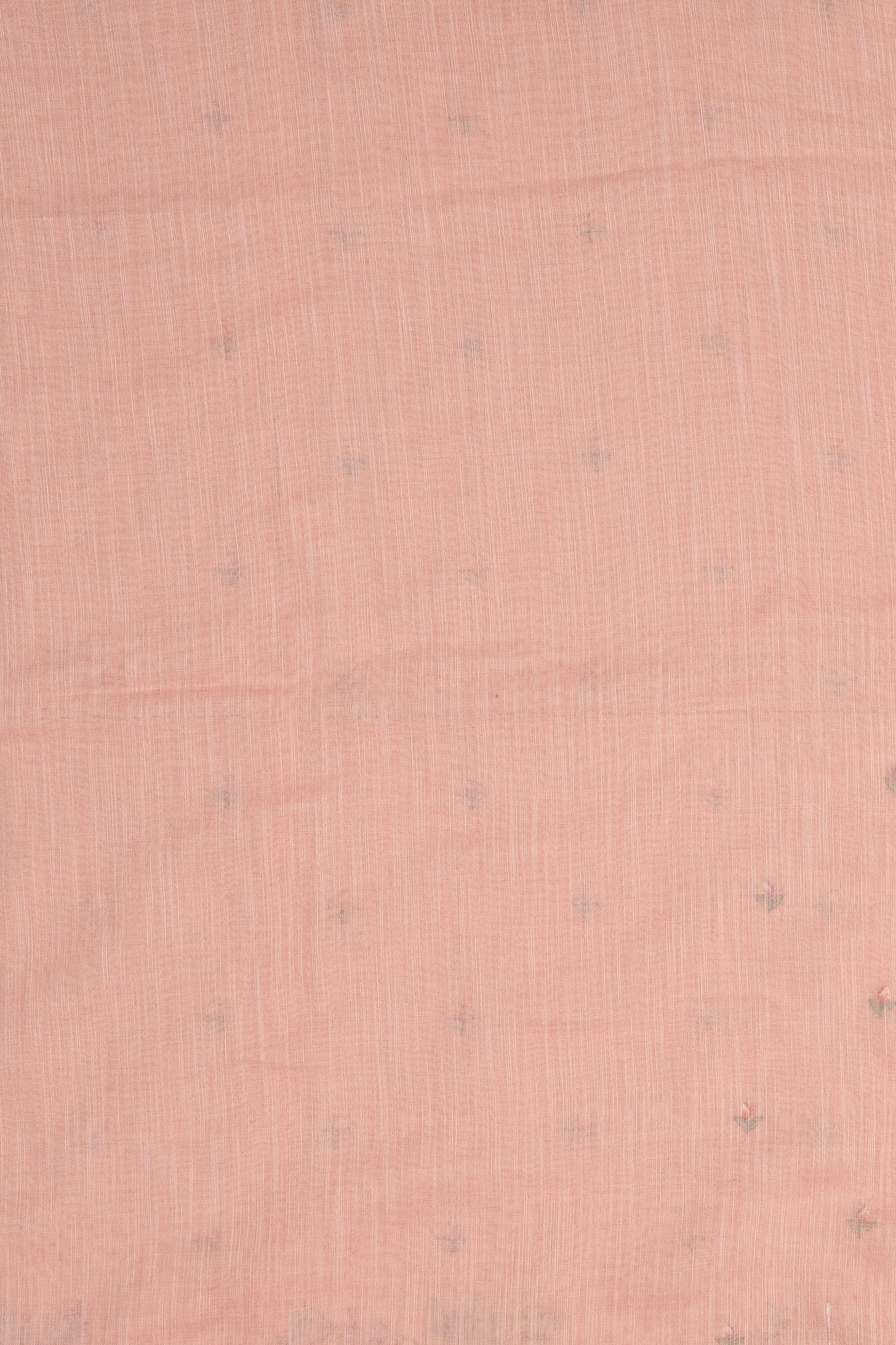 Pink Cotton Saree with Floral Threadwork