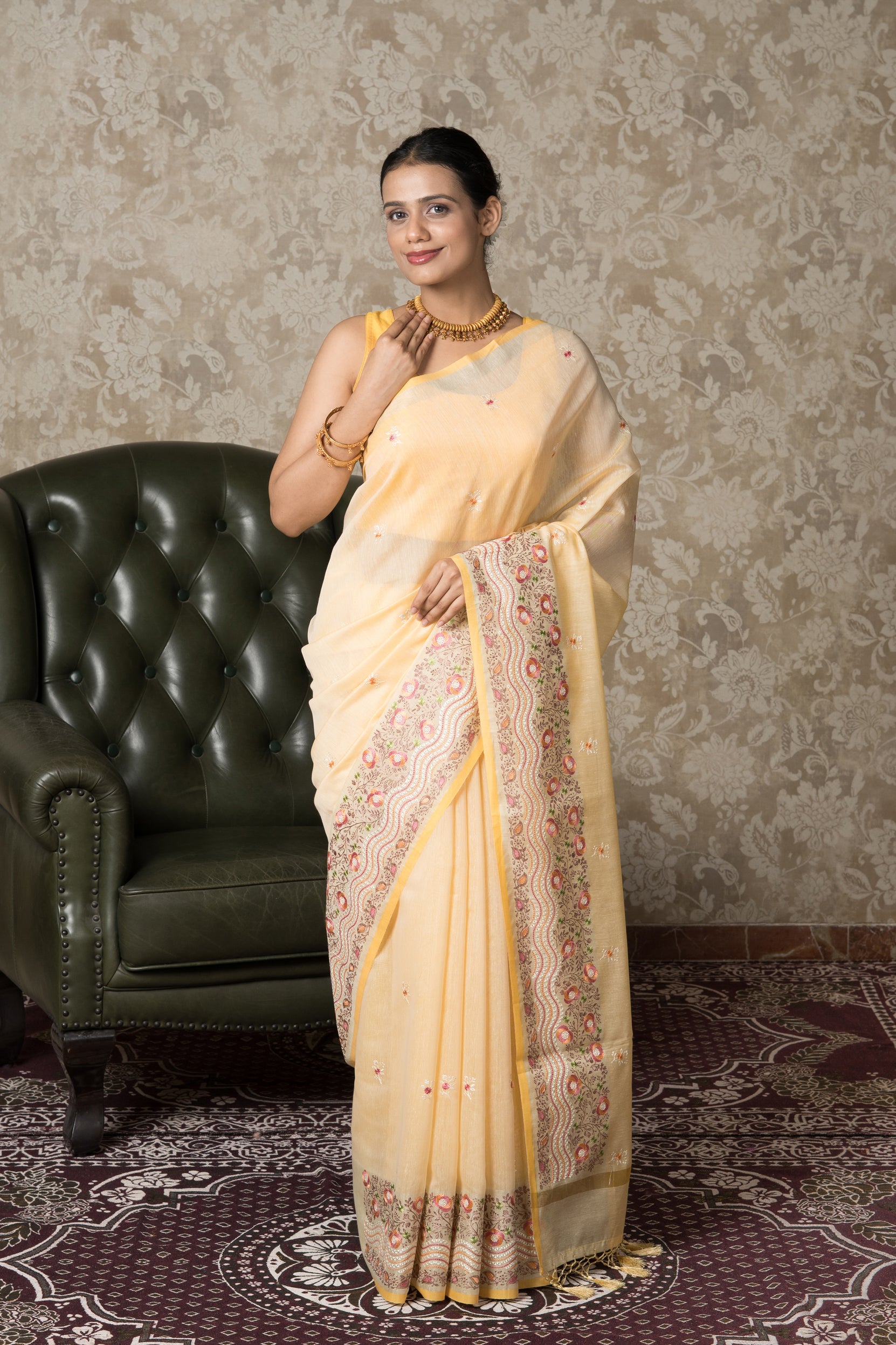 Yellow Cotton Saree
