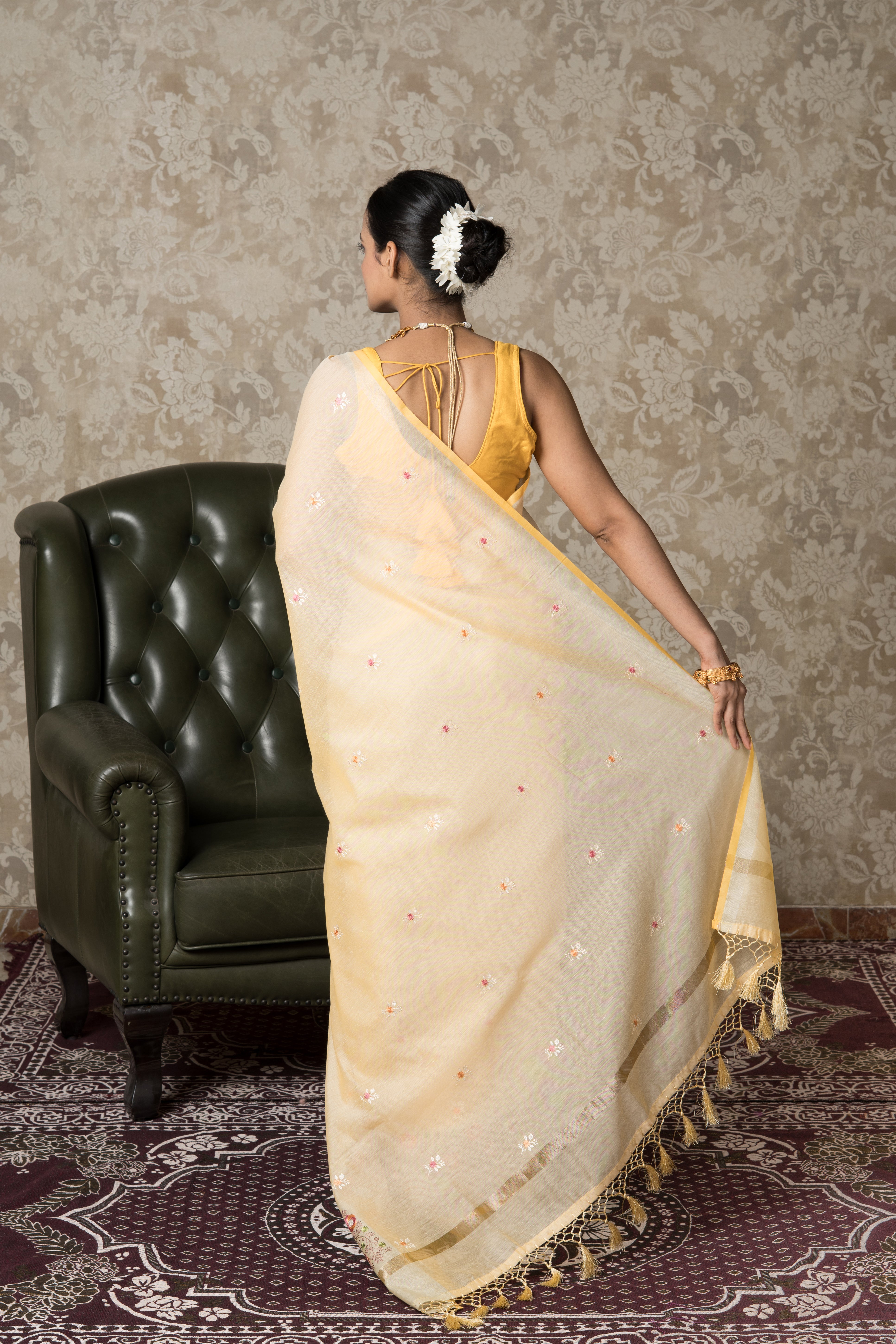 Yellow Cotton saree