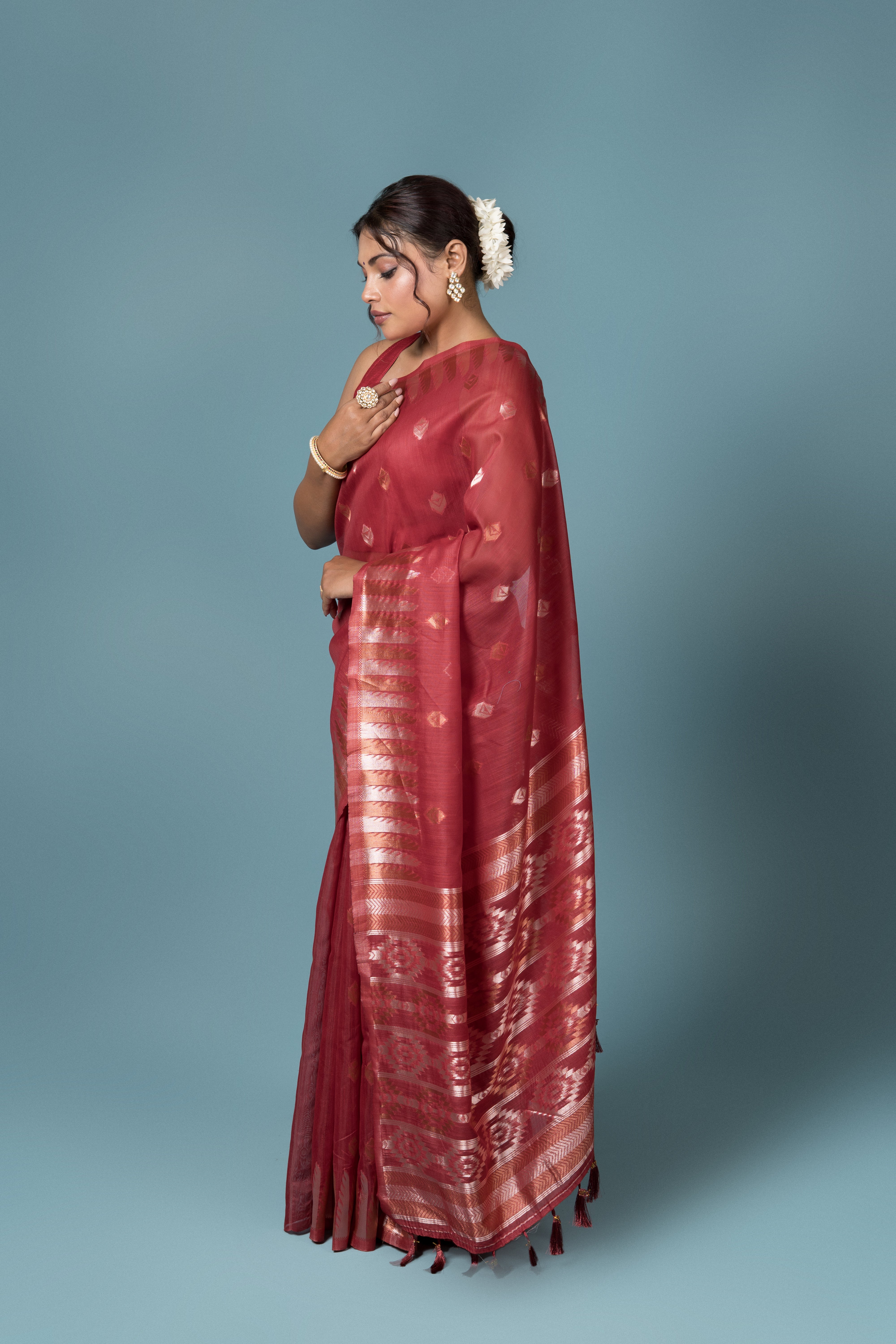 Red Cotton Saree