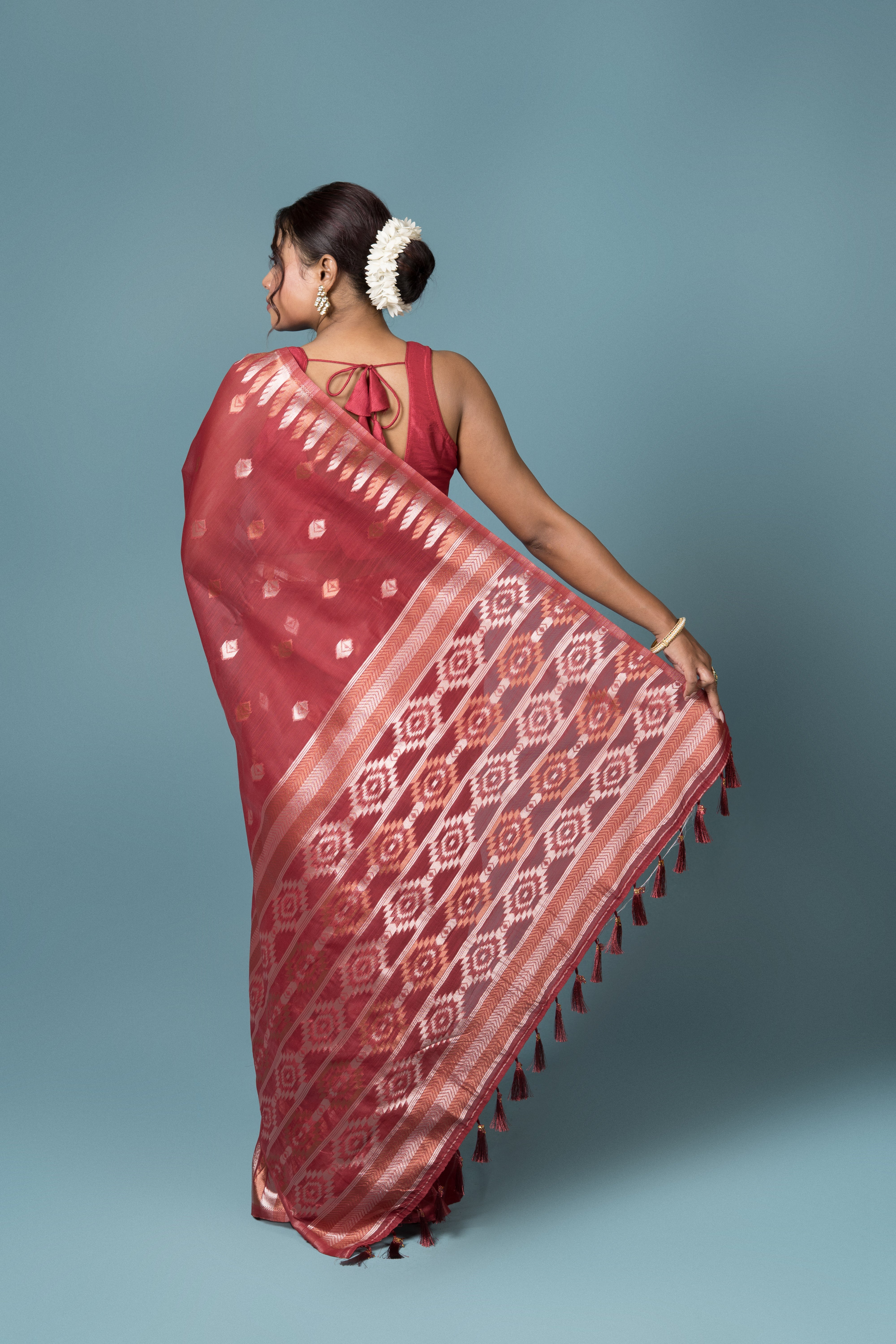 Red Cotton Saree