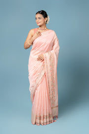 Peach Cotton Saree