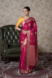 Rani Pink Soft Silk Banarasi Saree