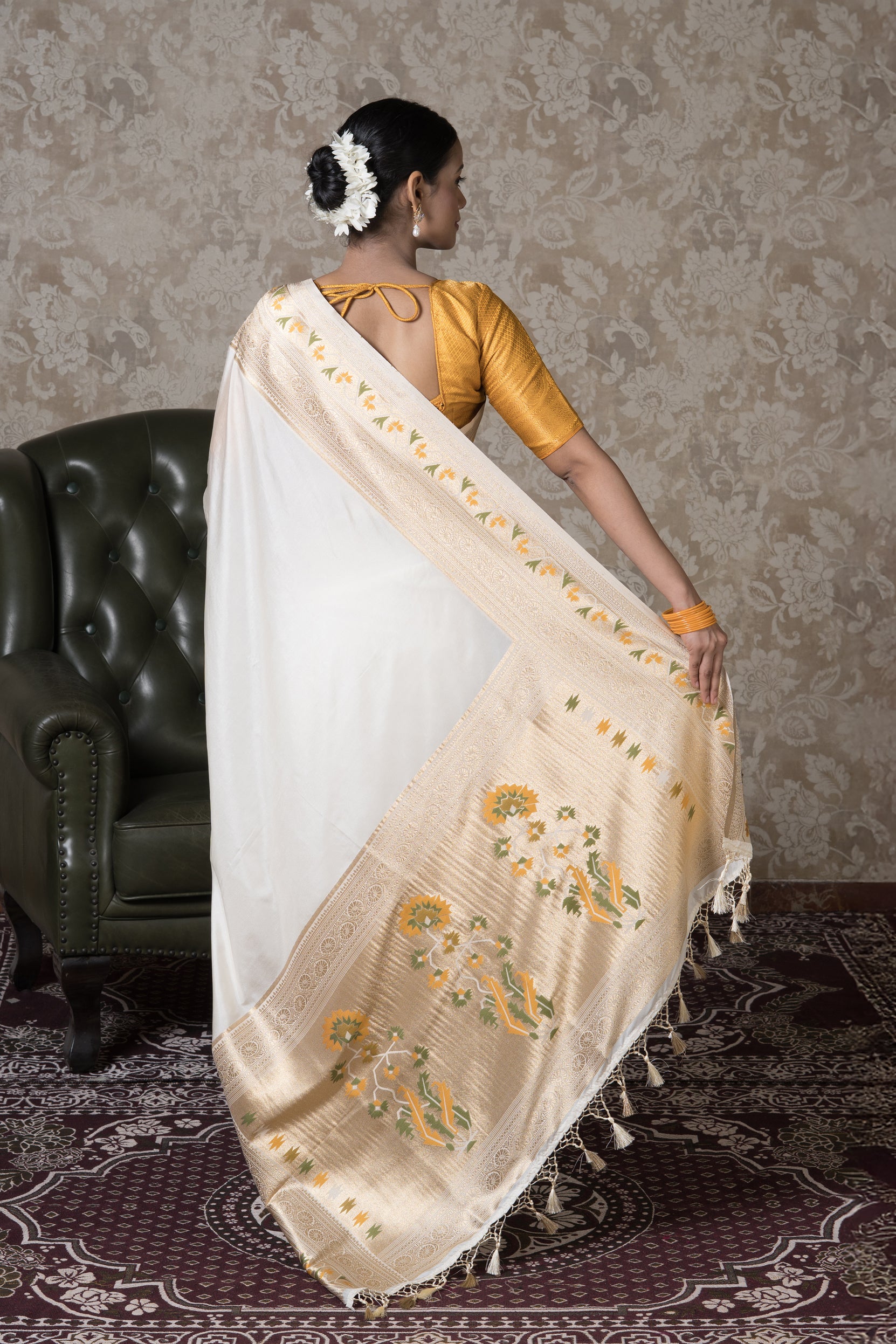Cream Soft Silk Saree