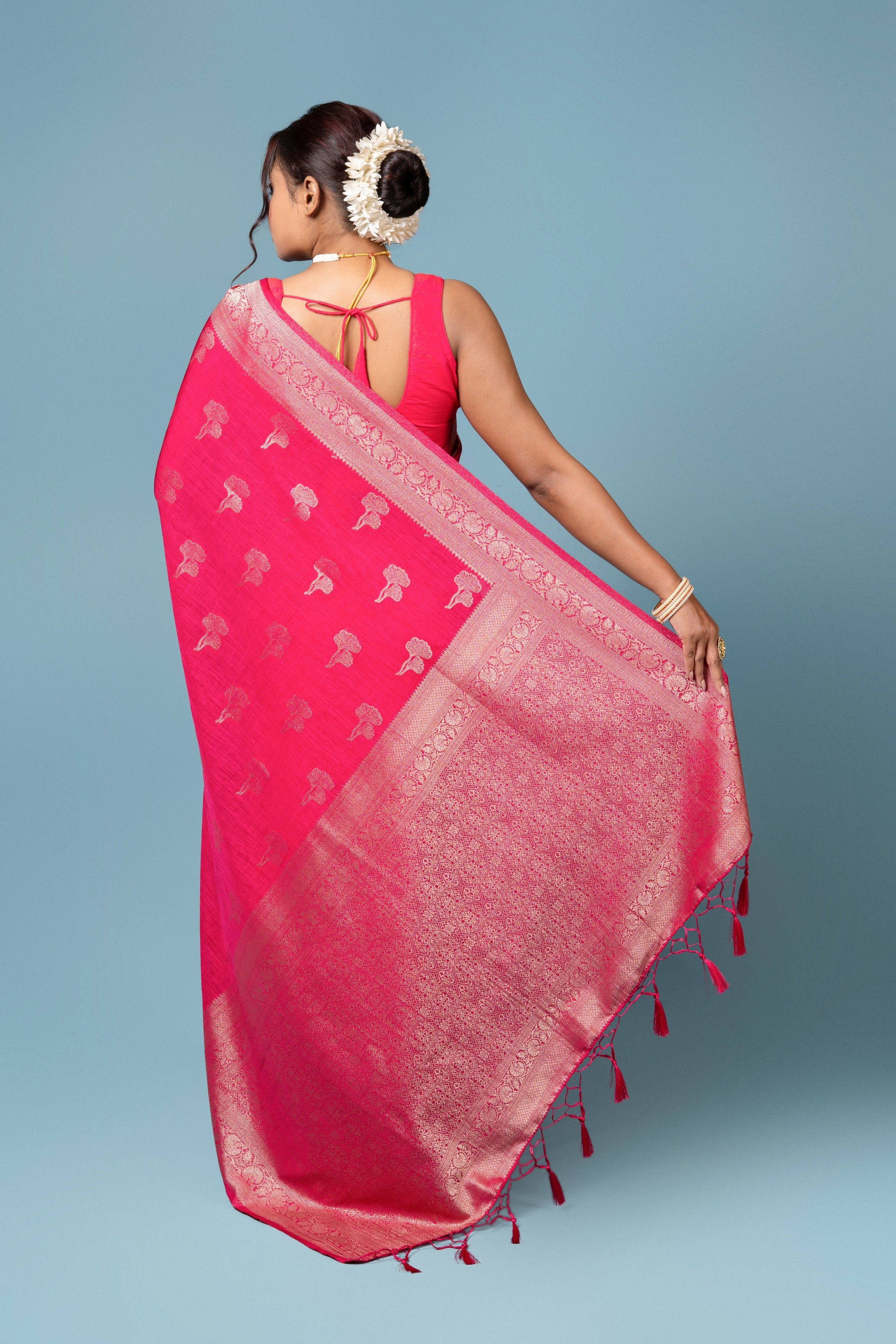 Dark Pink Georgette Saree