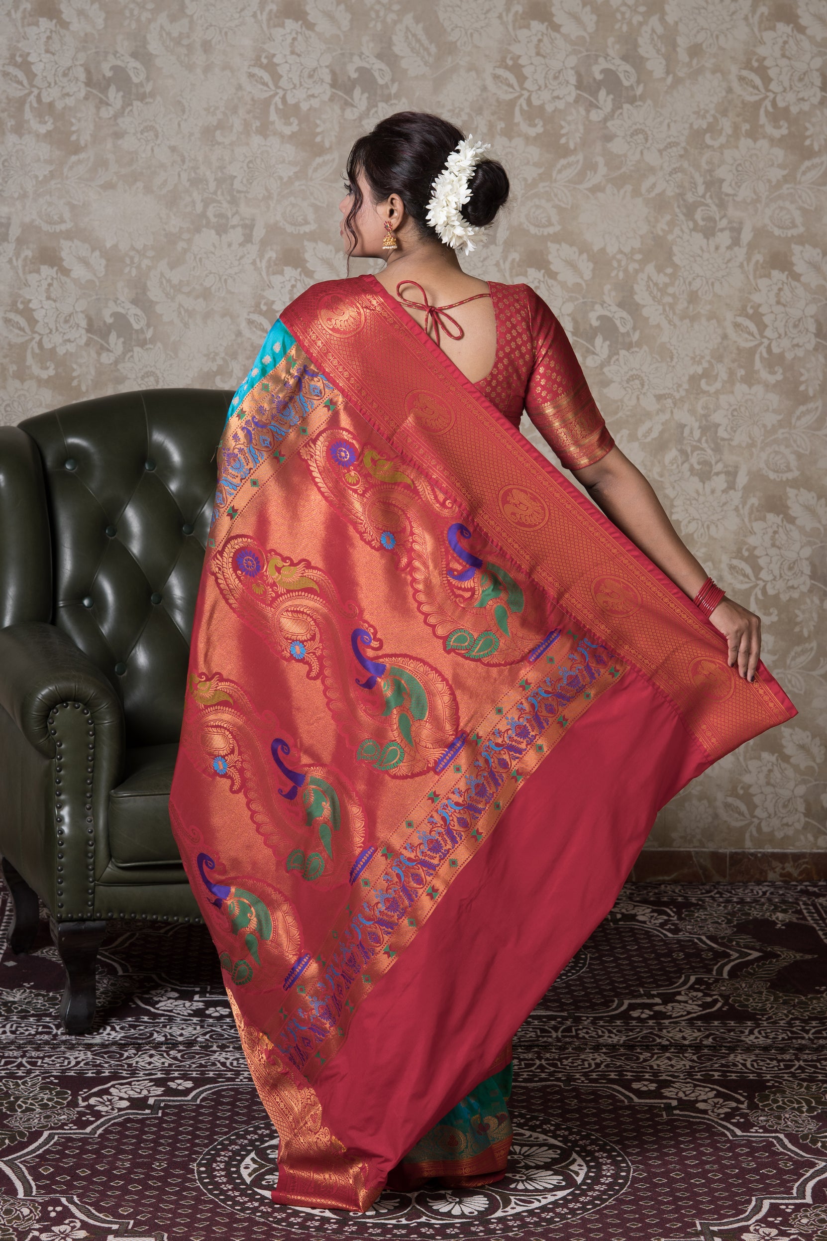Rama Green Apurva Silk Kanjivaram Saree