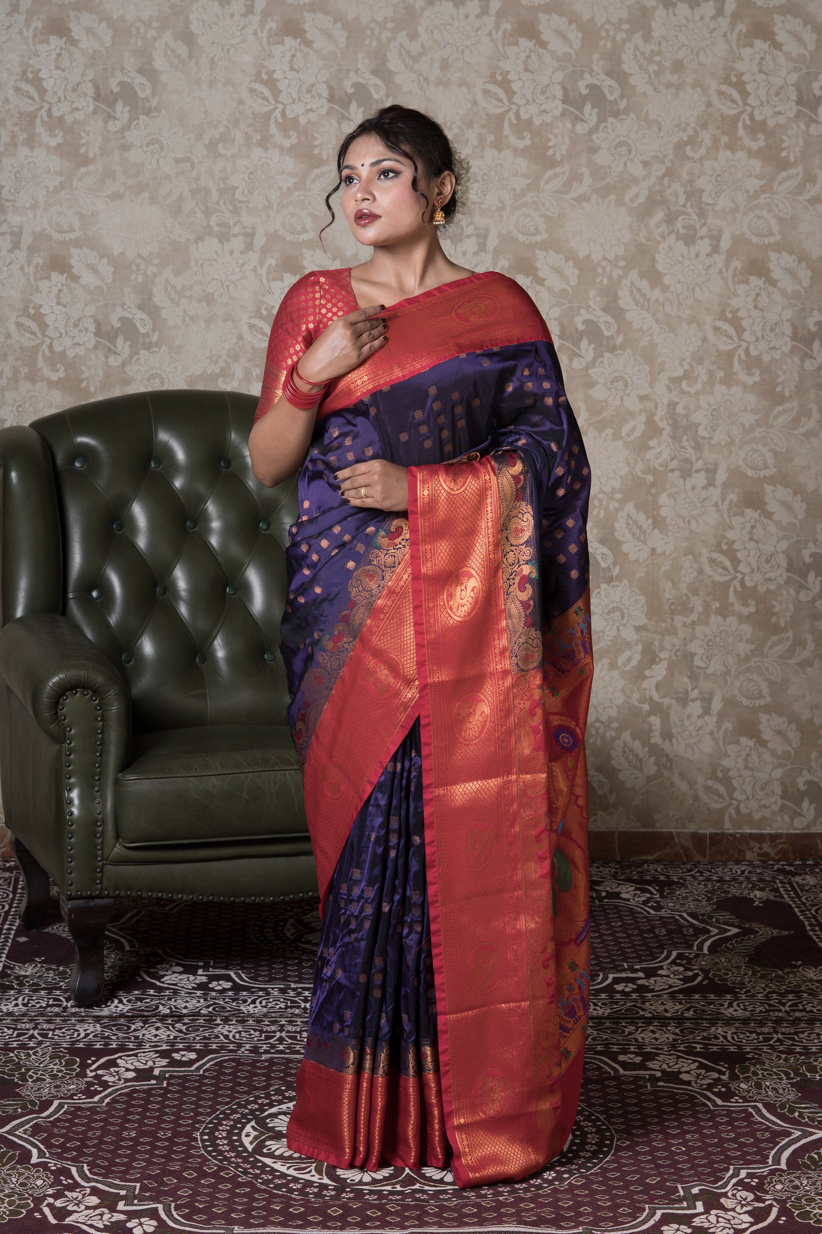 Purple Apurva Silk Kanjivaram Saree
