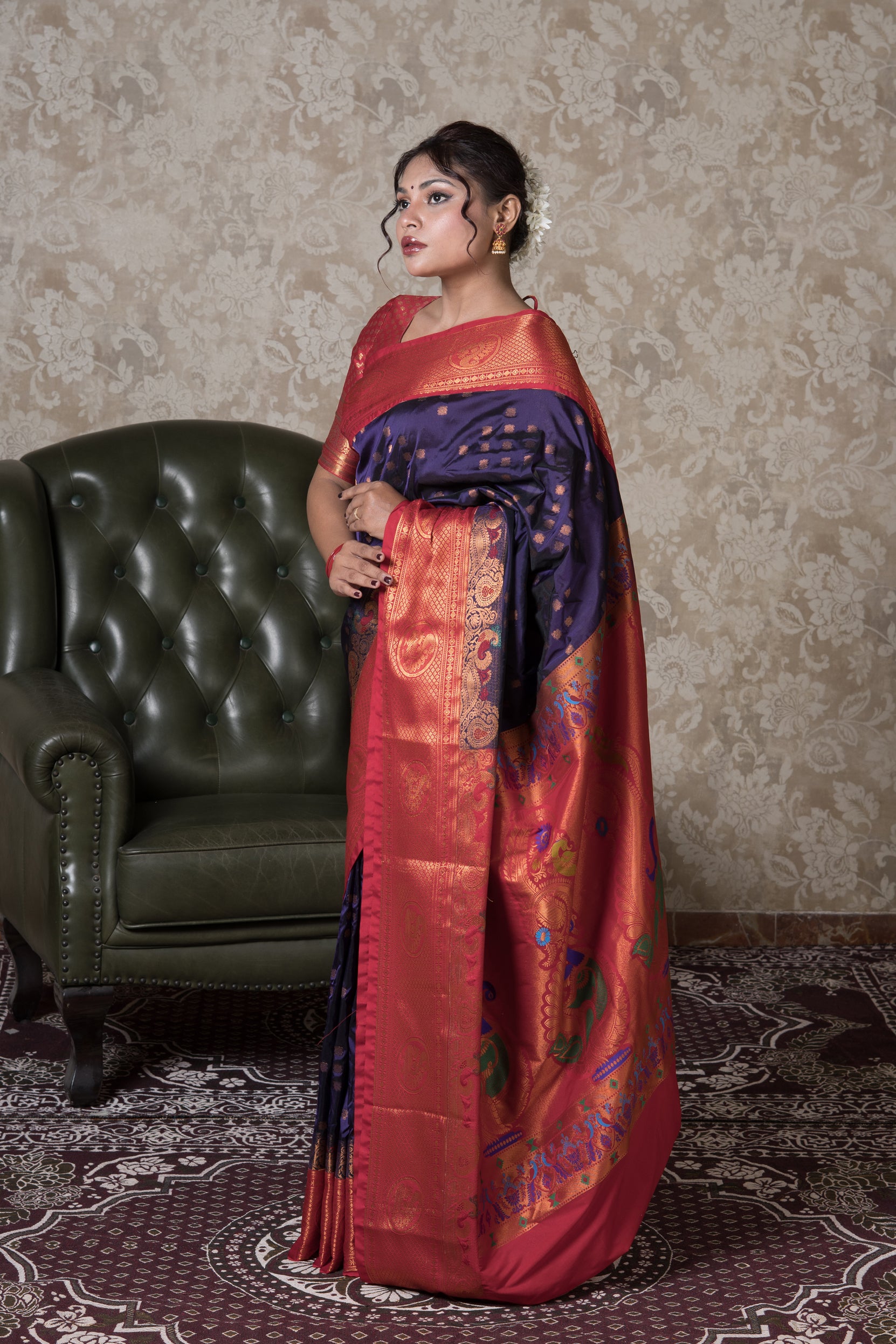 Purple Apurva Silk Kanjivaram Saree