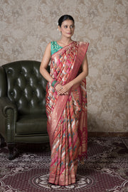 Multicolour Katan Silk Saree