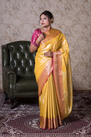 Yellow Tissue Silk Kanjivaram Saree