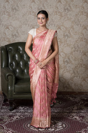 Pastel Pink Katan Silk Banarasi Saree