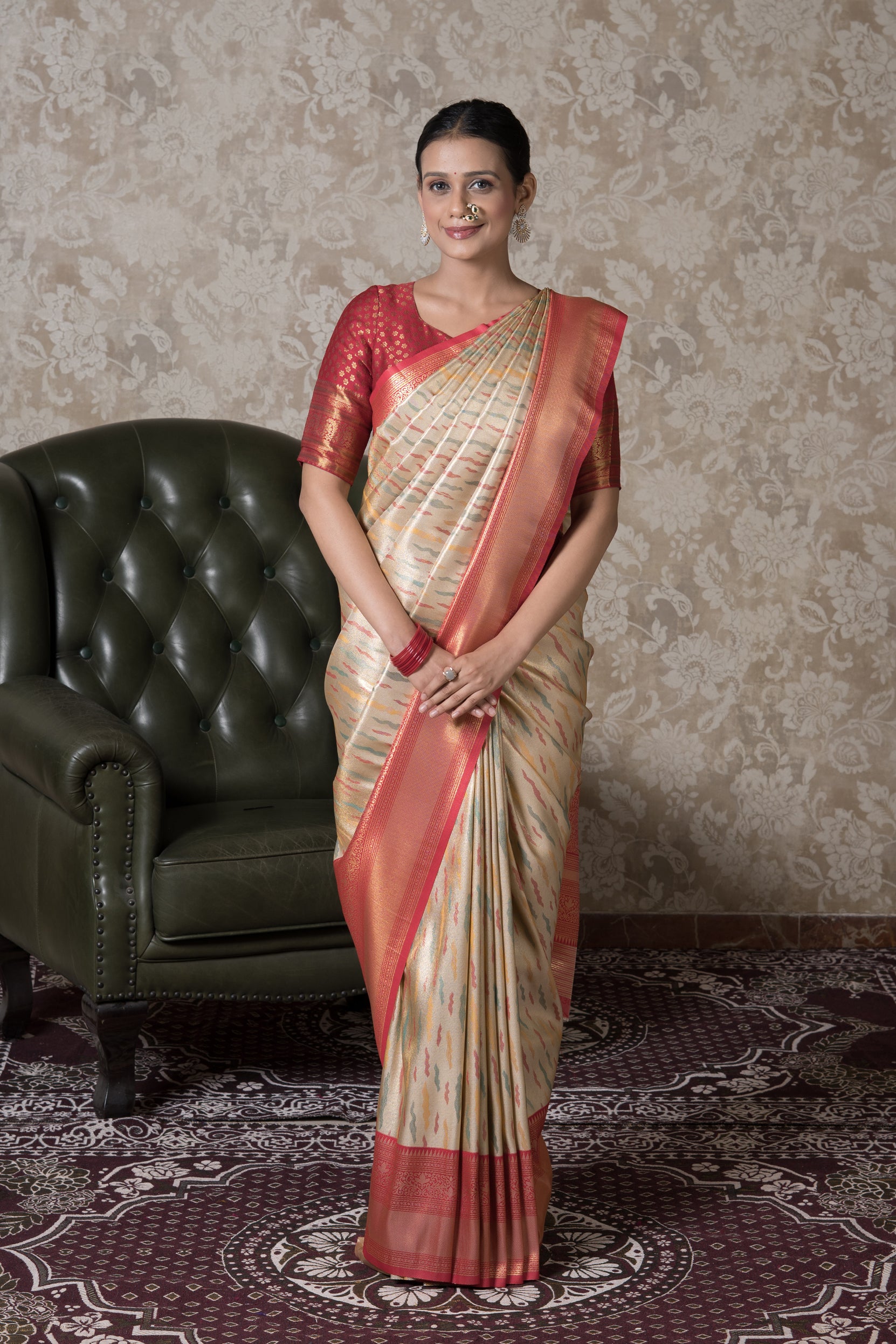 White Gold Tissue Silk Saree