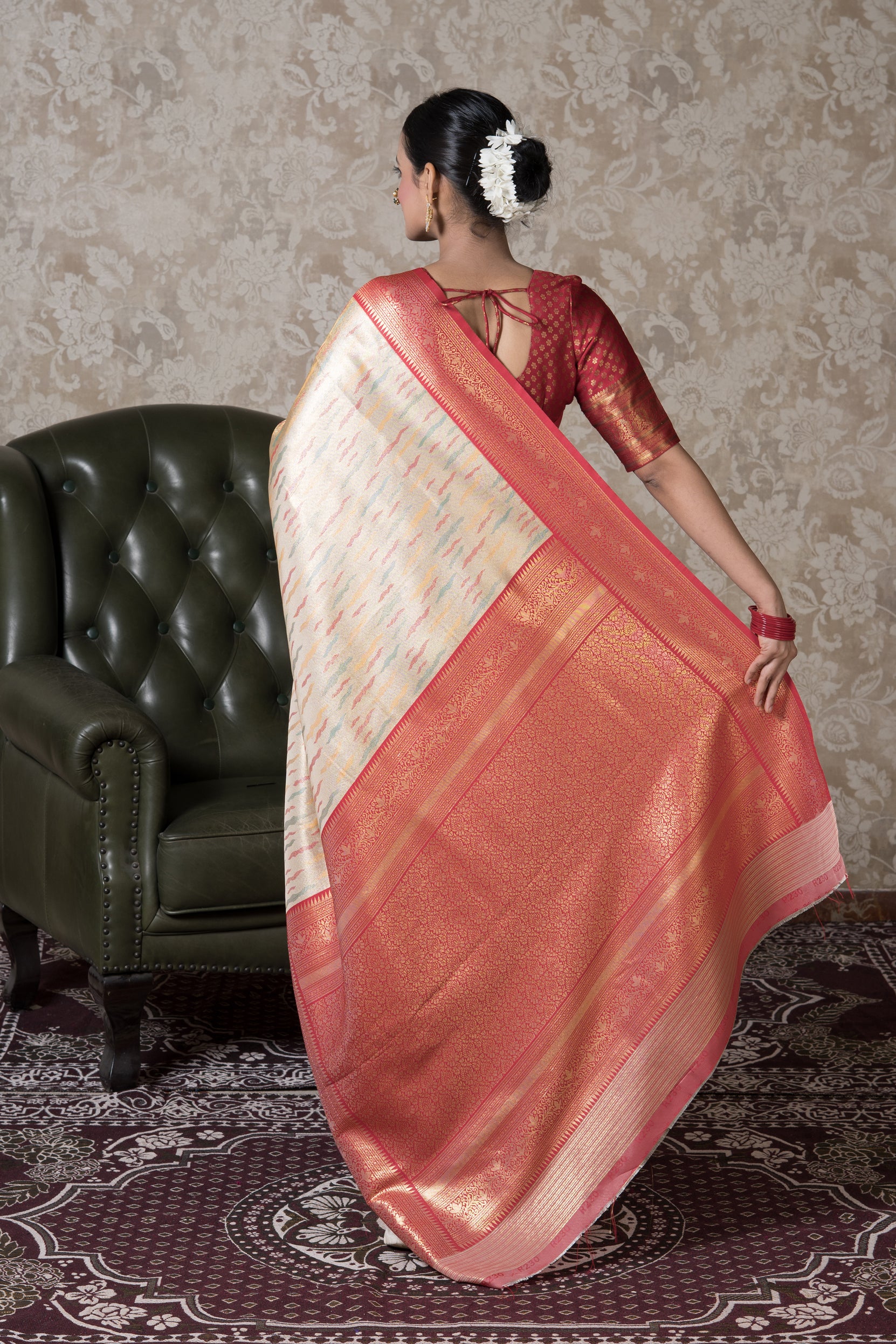 White Gold Tissue Silk Saree