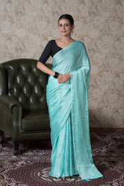 Sea Green Chiffon Saree with Sparkle Work