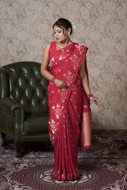 Red Dola Silk Saree