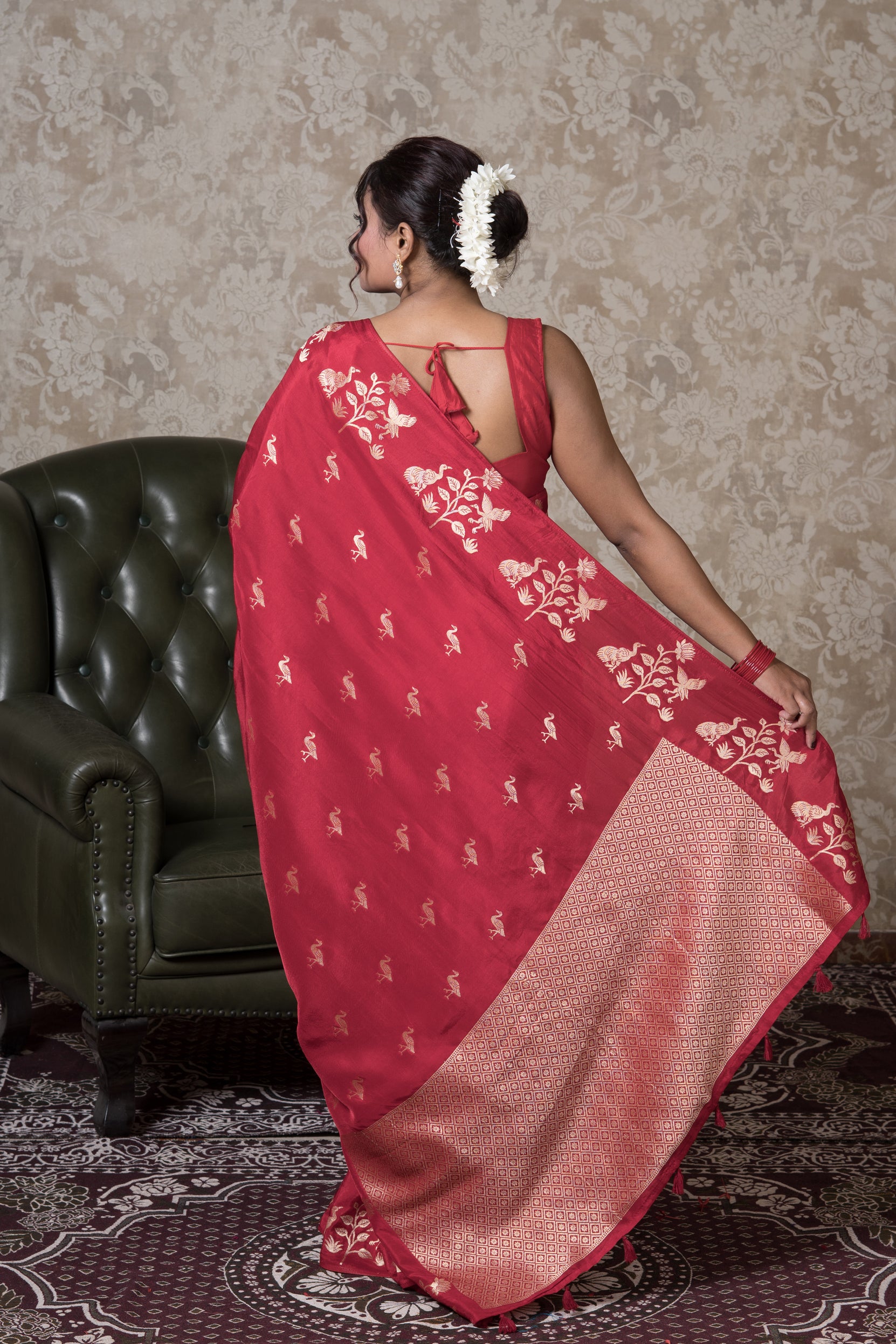 Red Dola Silk Saree