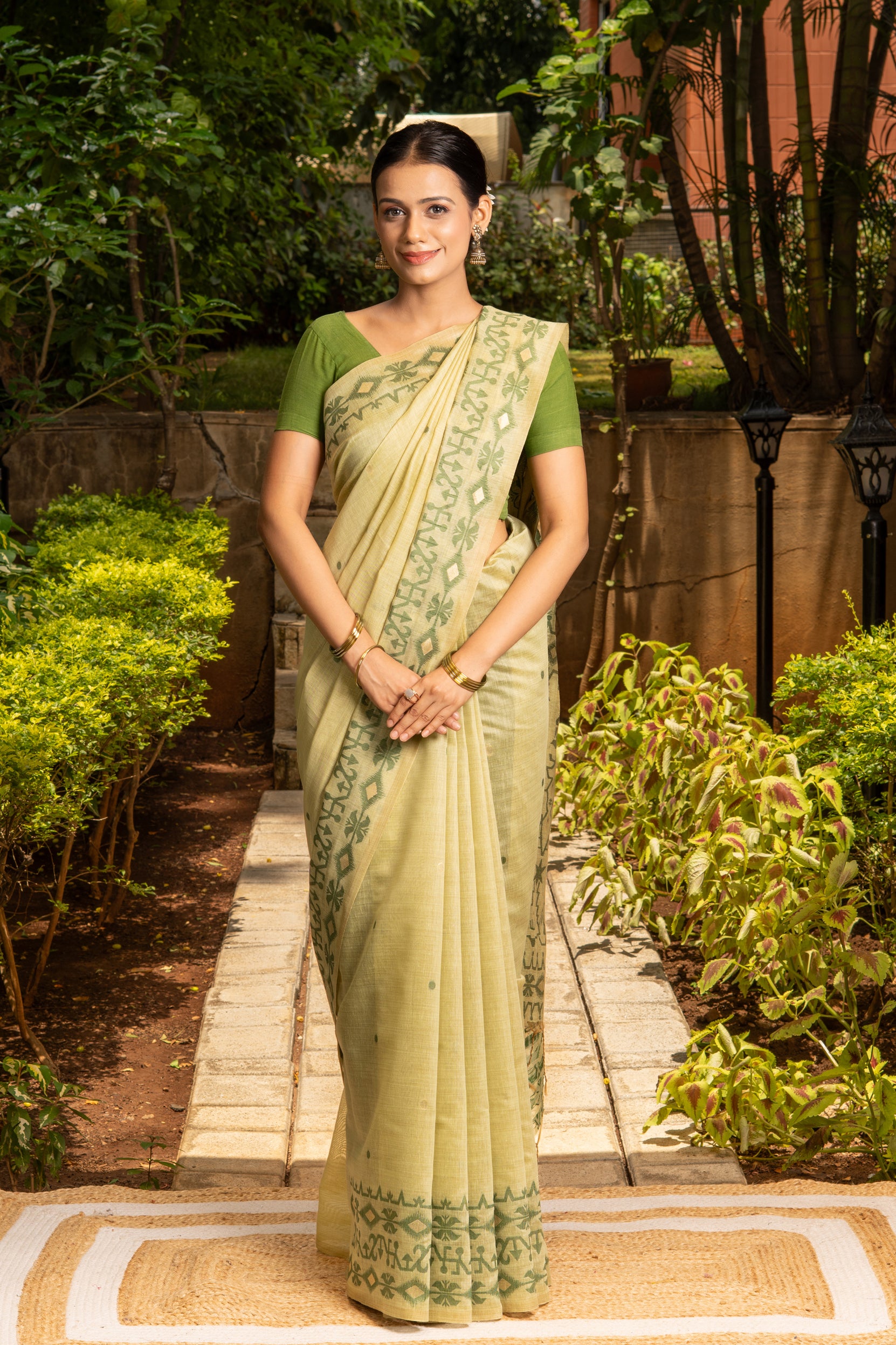Green Cotton Saree