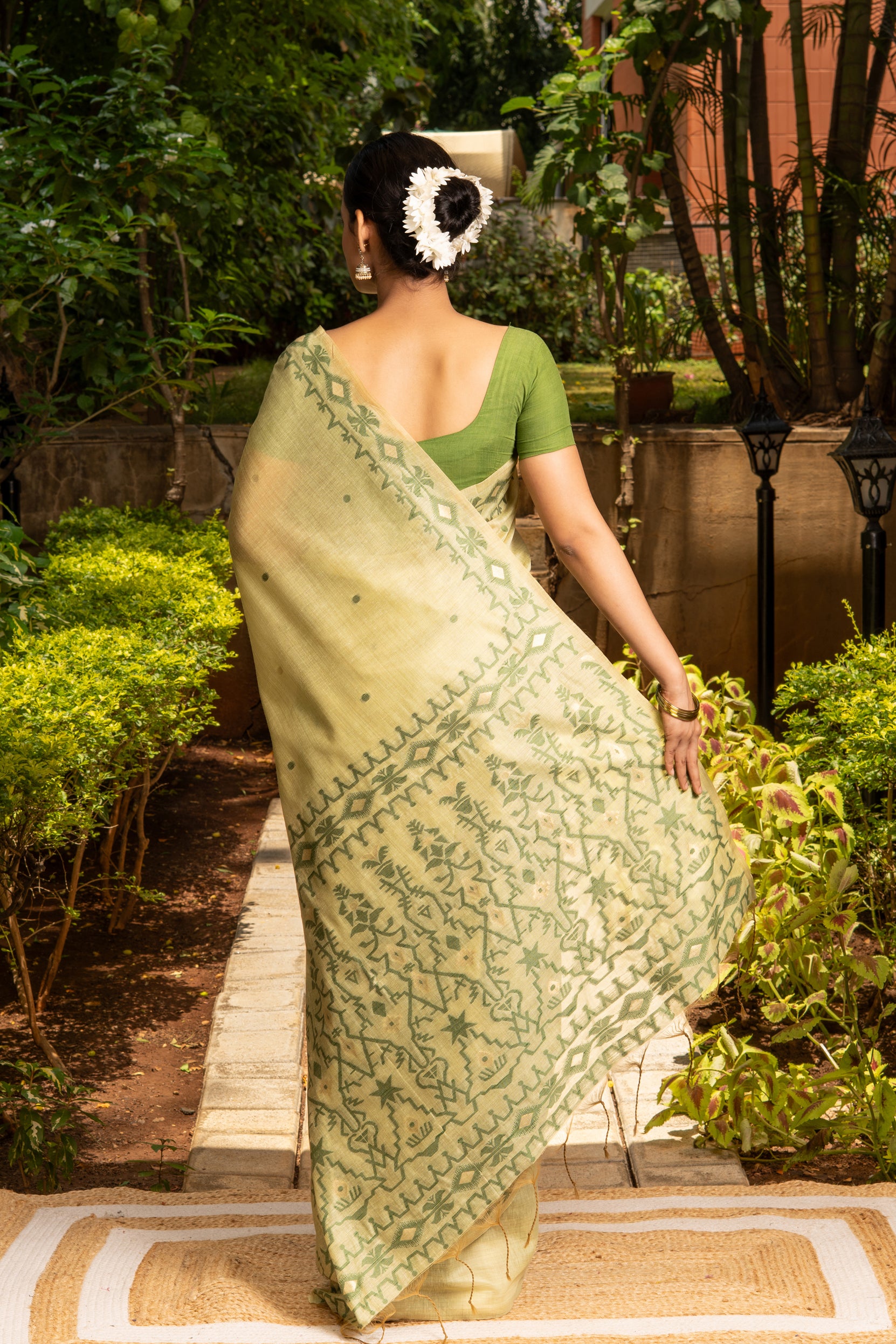 Green Cotton Saree