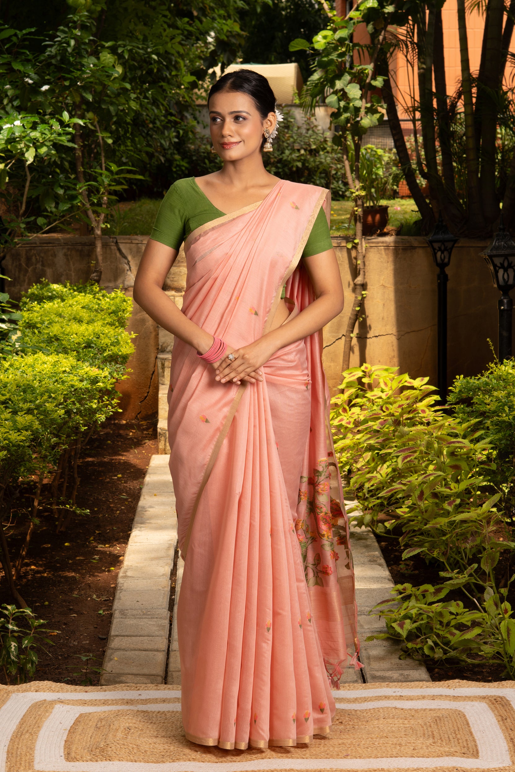 Pastel Pink Cotton Saree