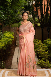Pastel Pink Cotton Saree