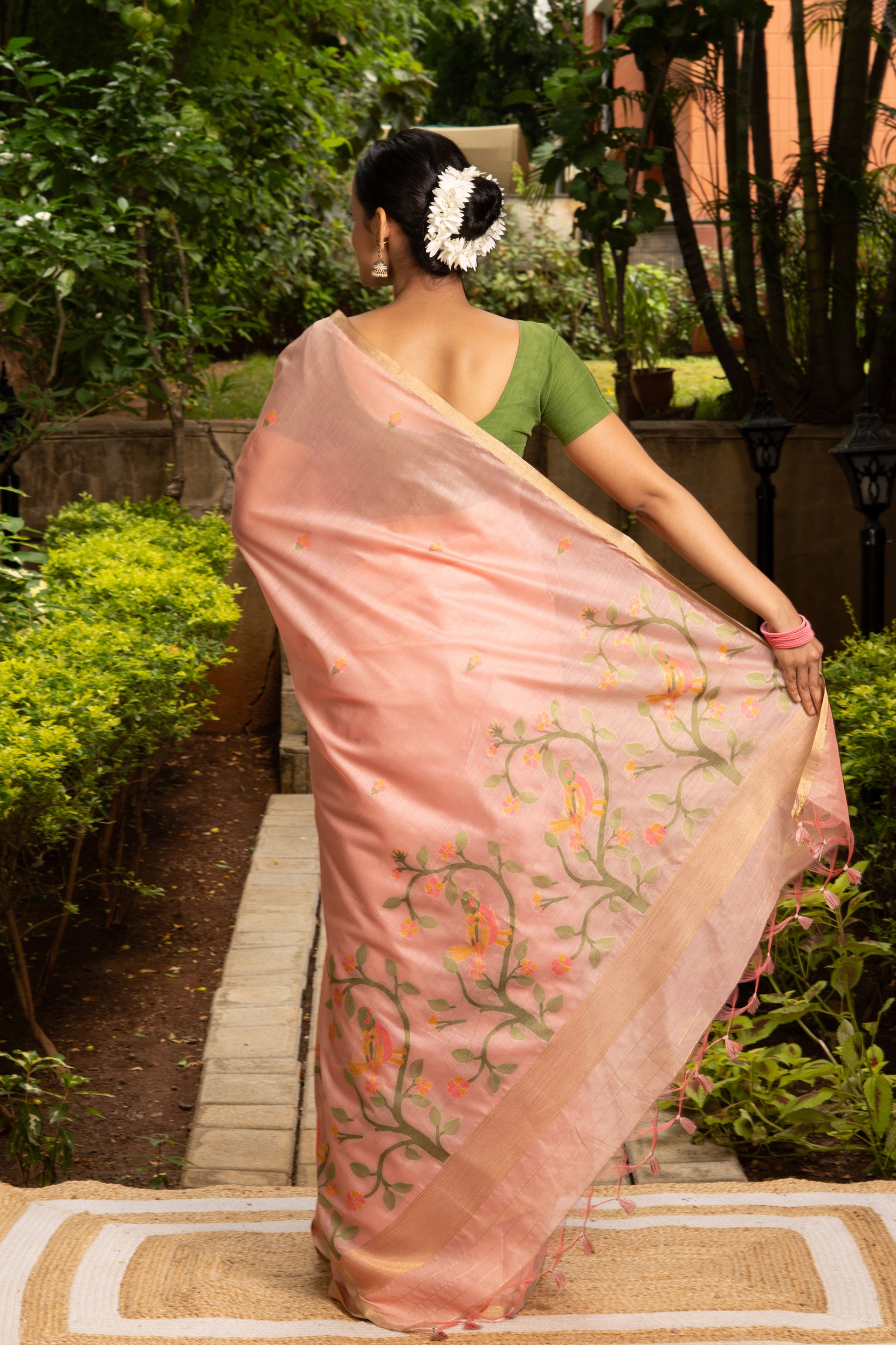 Pastel Pink Cotton Saree