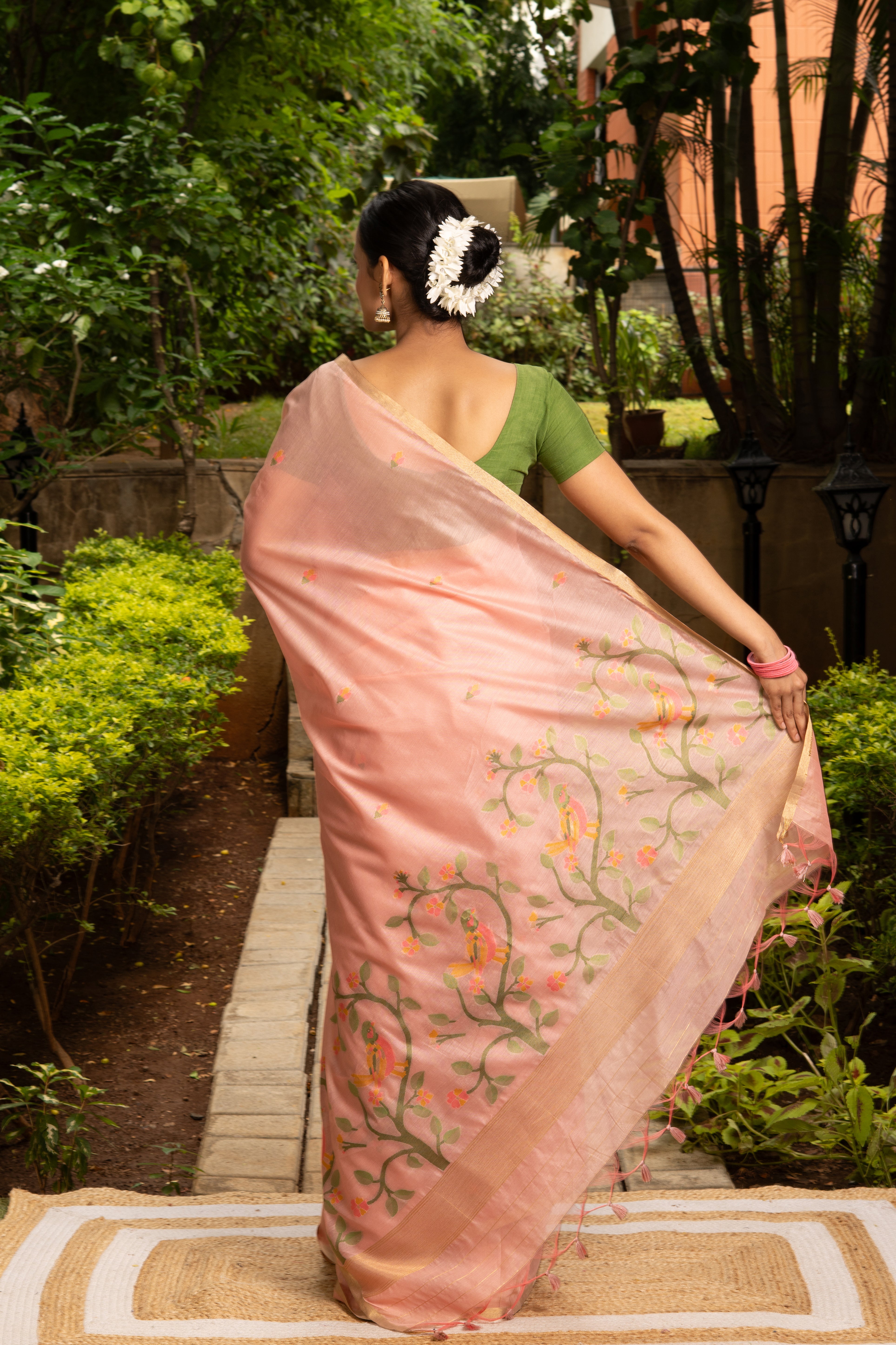 Pastel Pink Cotton Saree