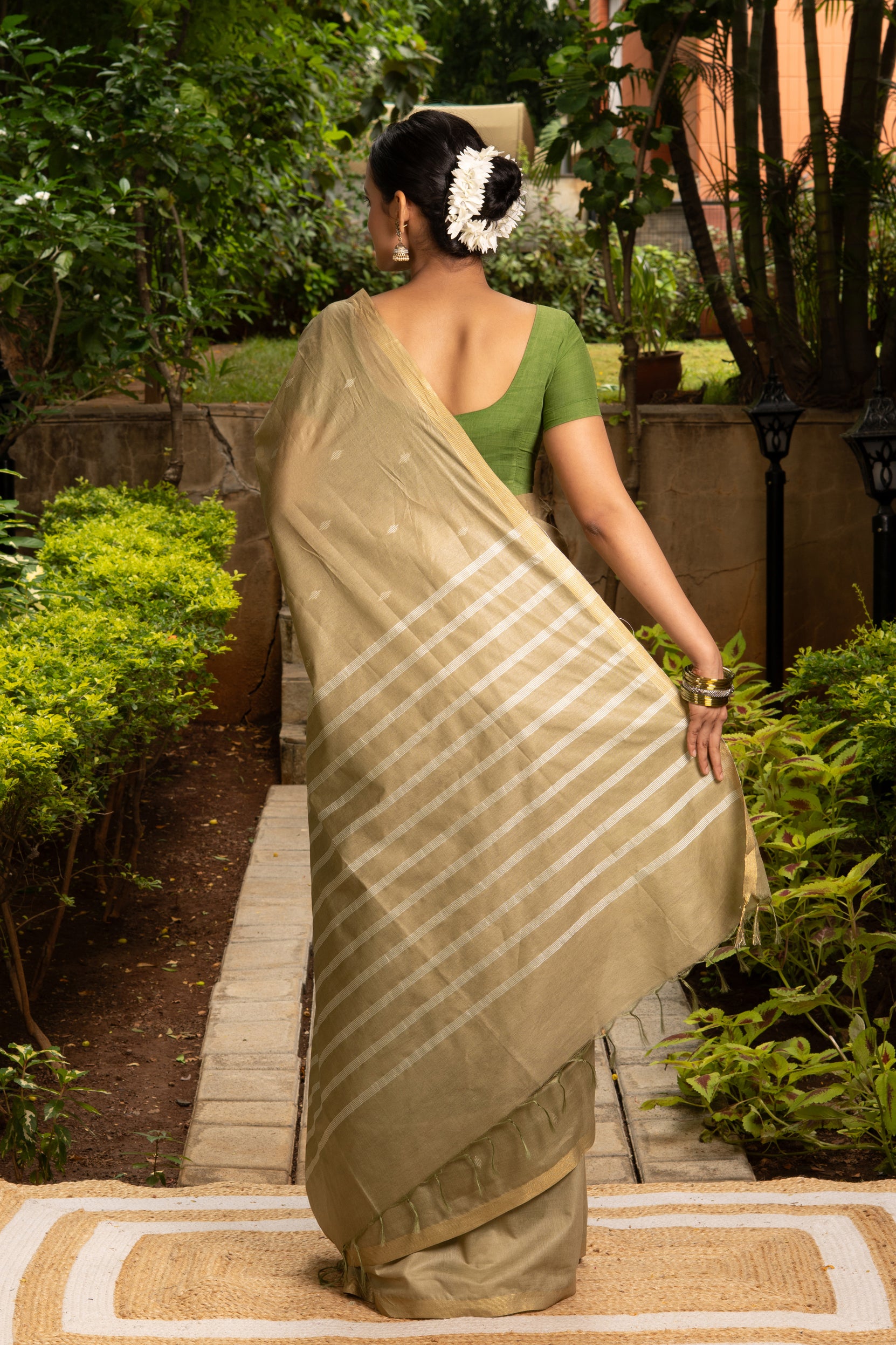 Mehndi Cotton Saree