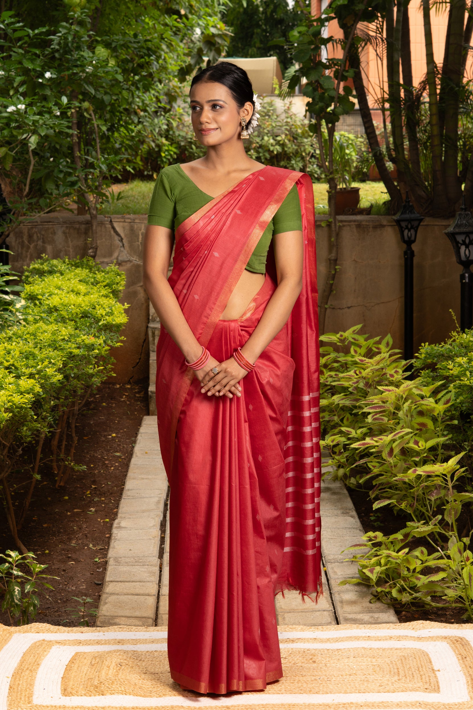 Red Cotton Saree