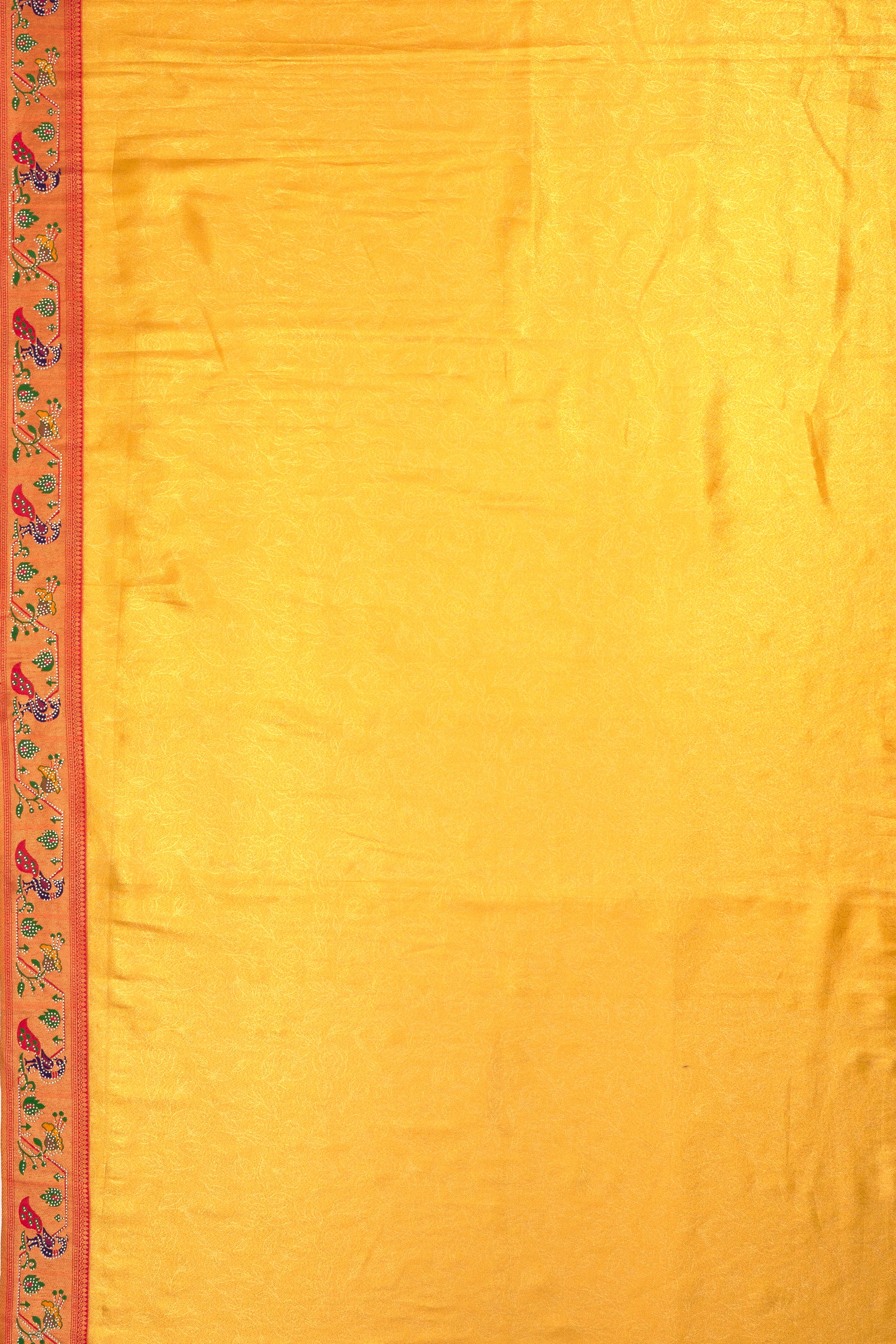 Gold Tissue Silk Paithani with Stonework on Pallu and Border