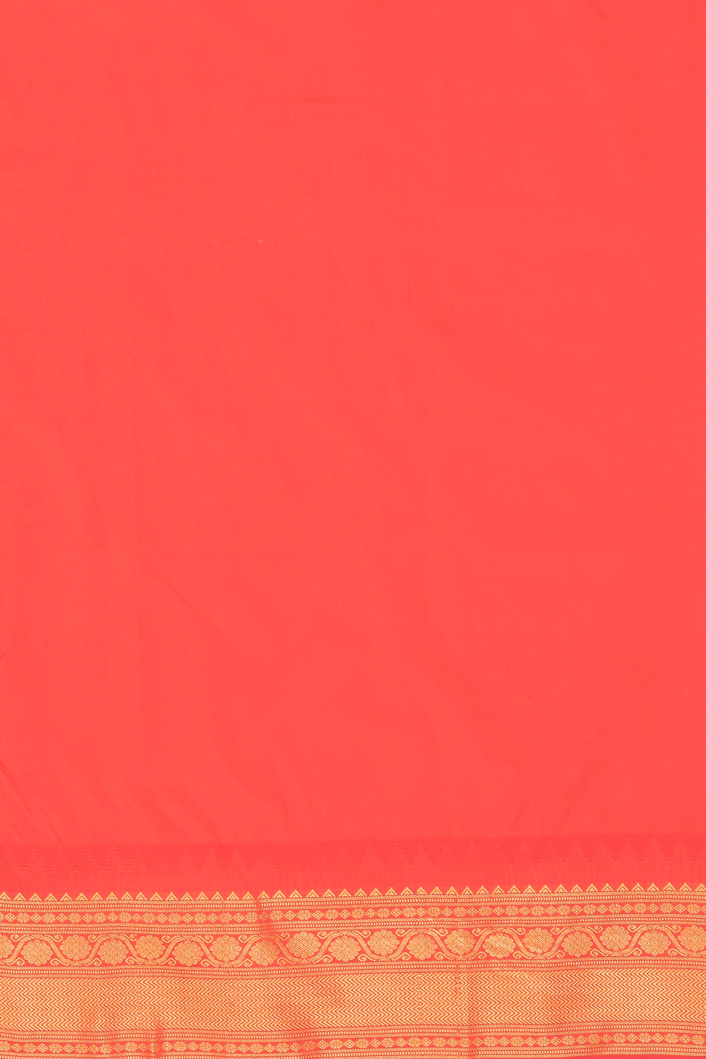 Kesari Orange Apurva Silk Irkal Saree with Contrast Red Blouse