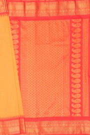 Kesari Orange Apurva Silk Irkal Saree with Contrast Red Blouse