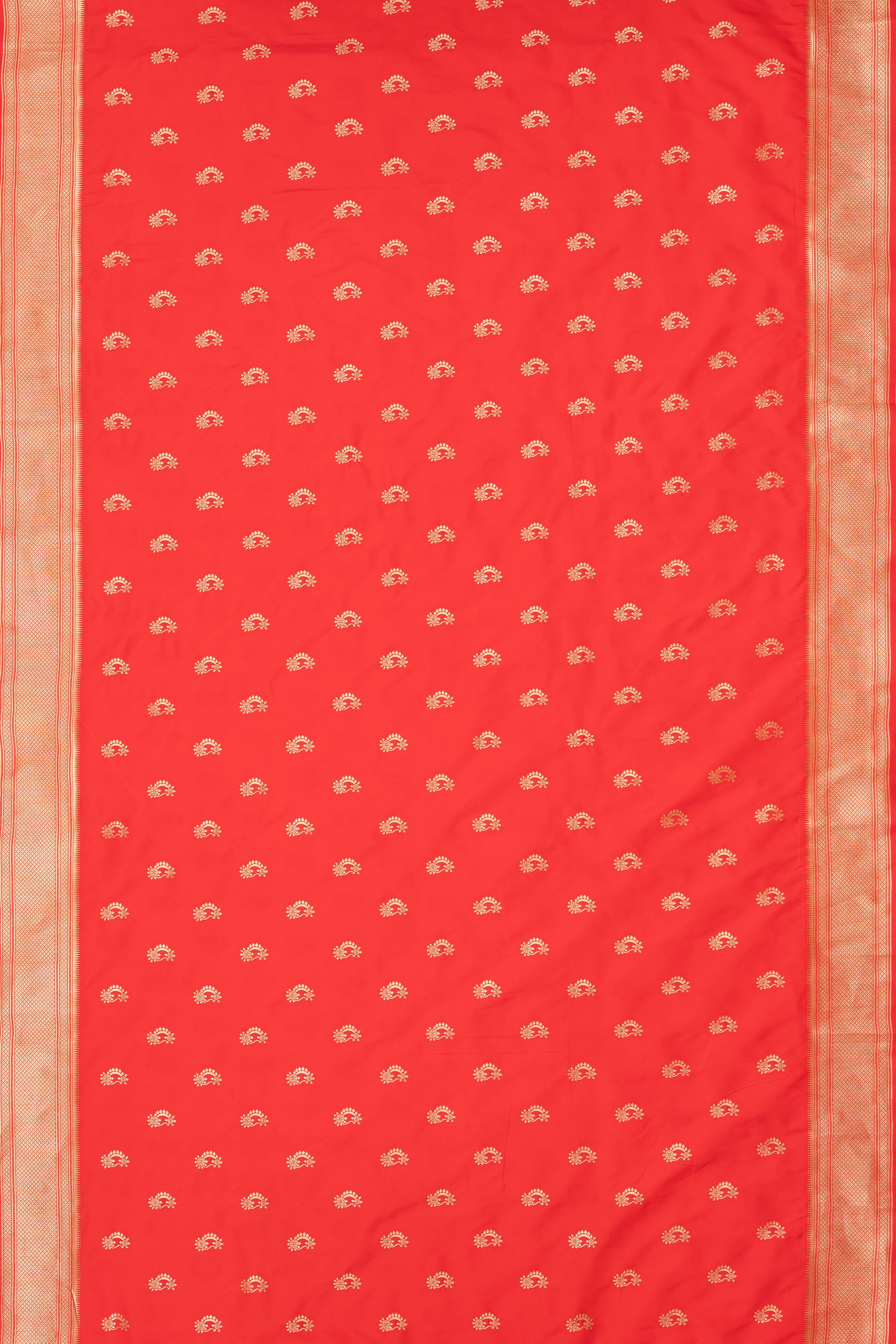 Red Apurva Silk Paithani Saree with Turning Pallu and Nath butti