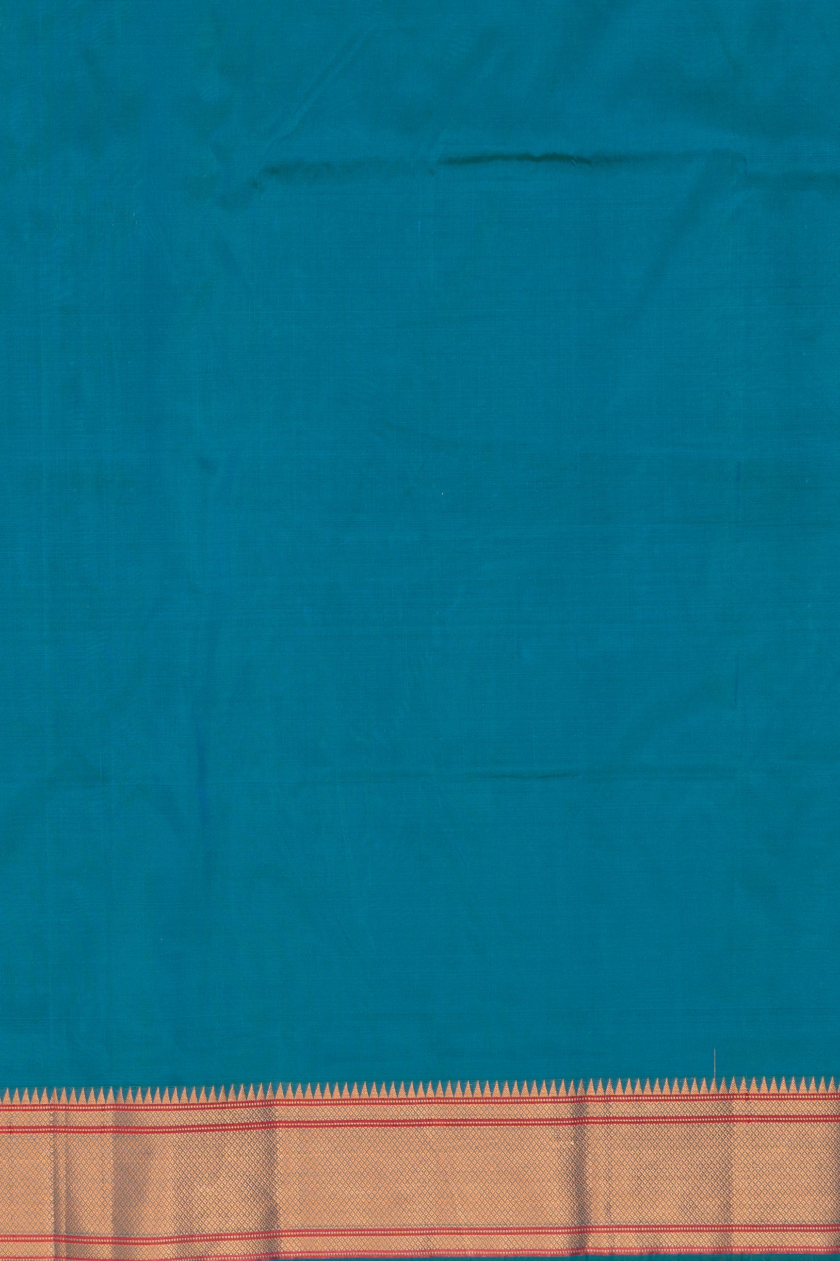 Peacock Blue Apurva Silk Irkal Paithani with Karnaphuli butti, Chattai border and Self blouse