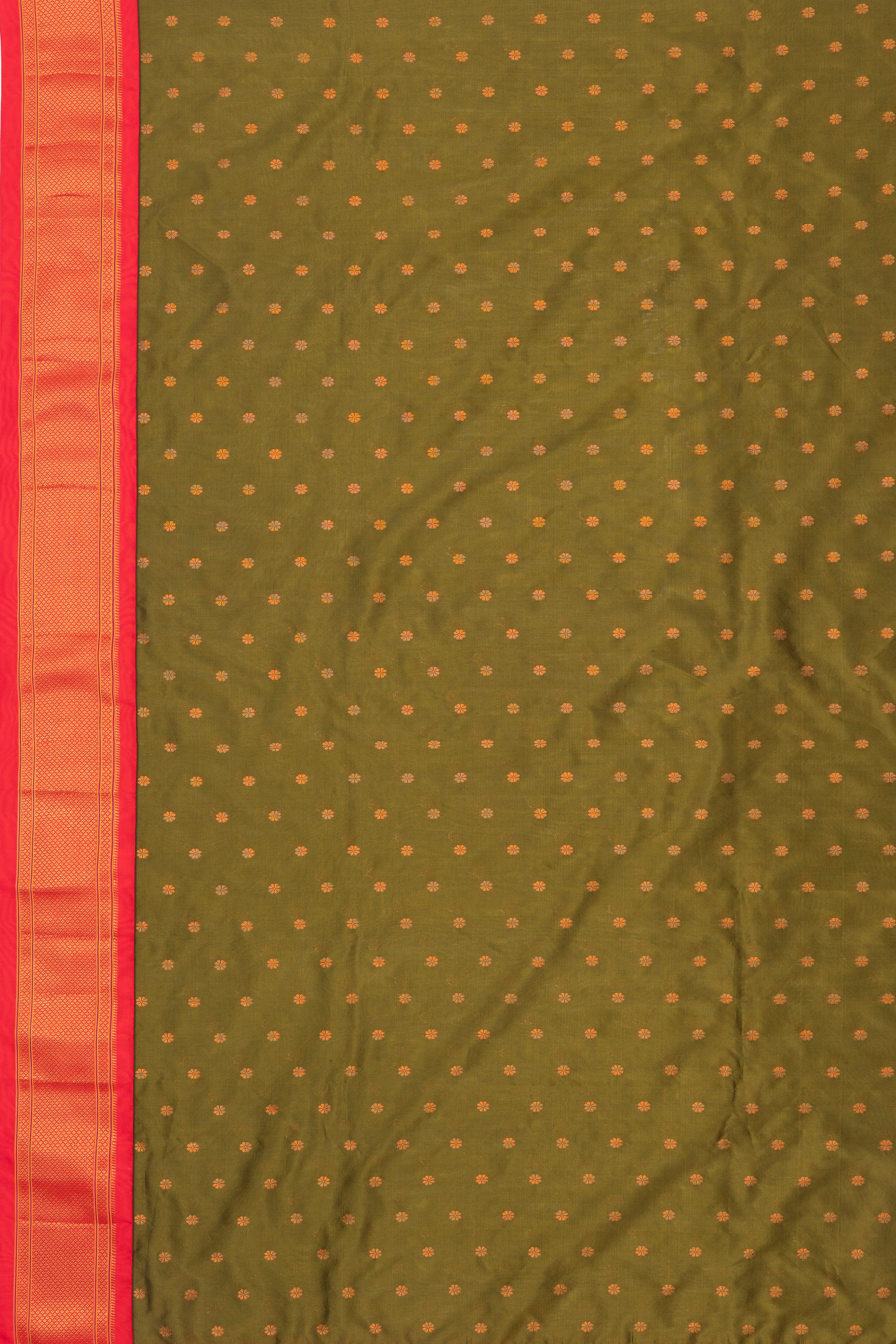 Mehndi Green Apurva Silk Paithani Saree with Karnaphulli Butti