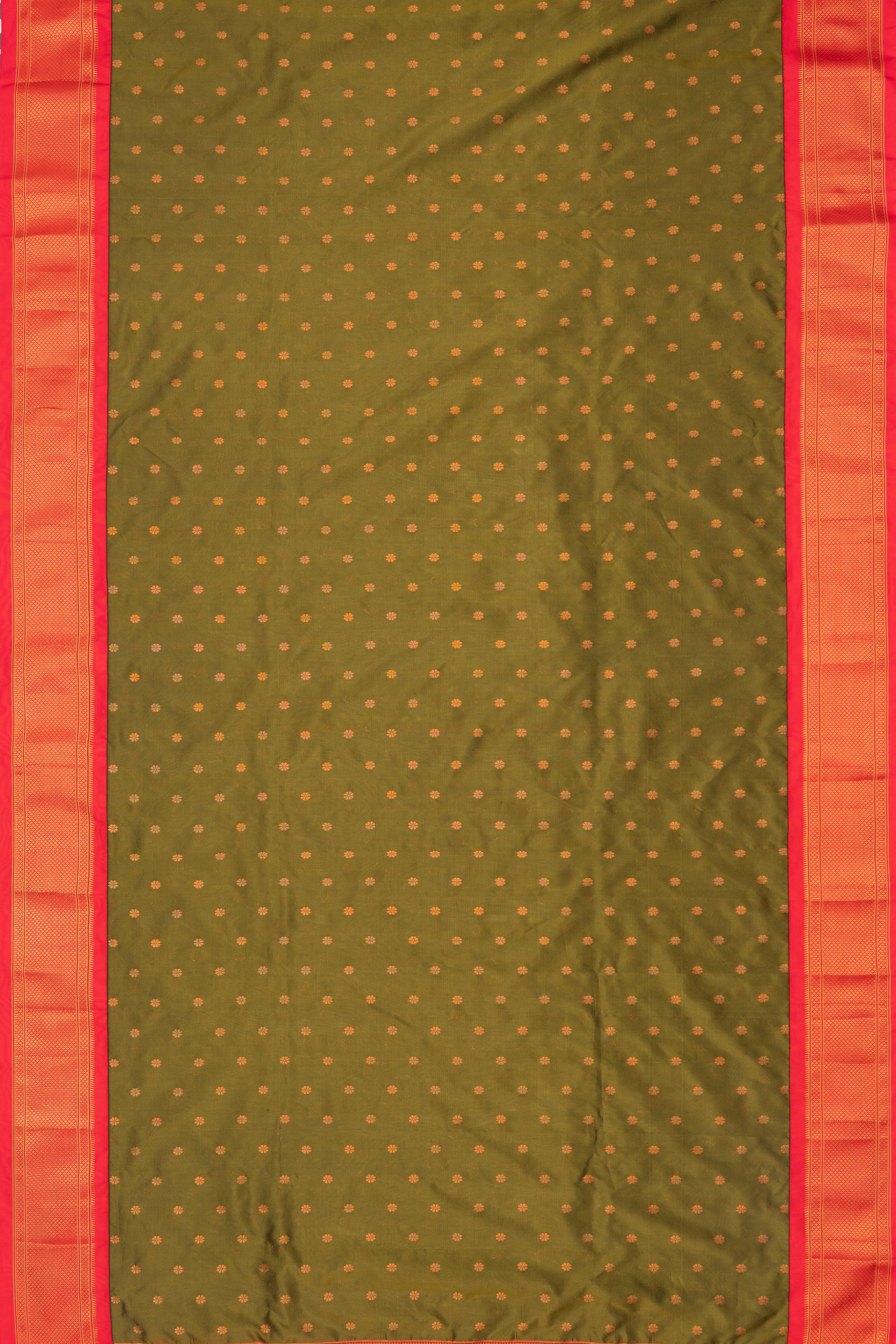 Mehndi Green Apurva Silk Paithani Saree with Karnaphulli Butti