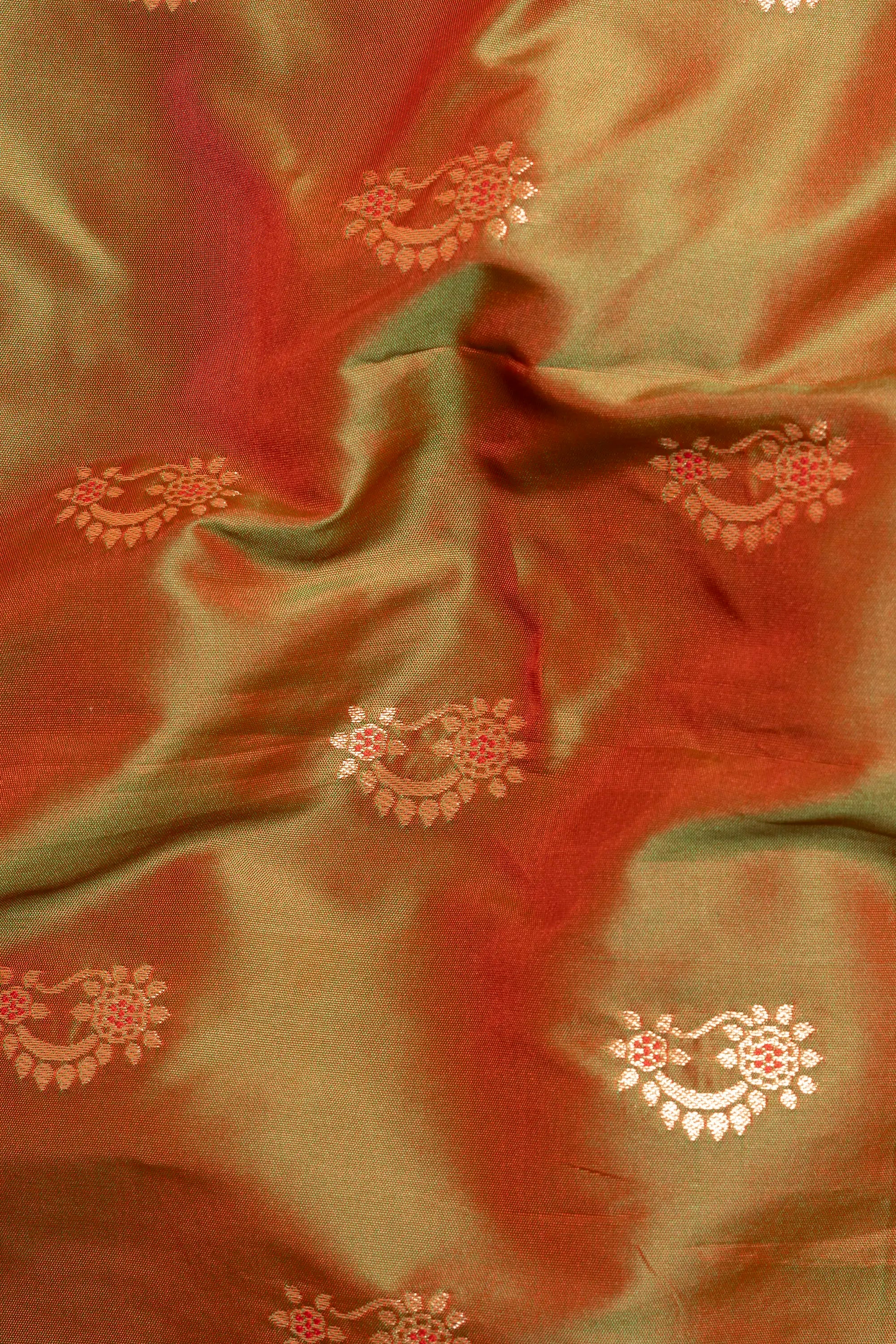 Mehndi Green Apurva Silk Paithani Saree with Nath Butti