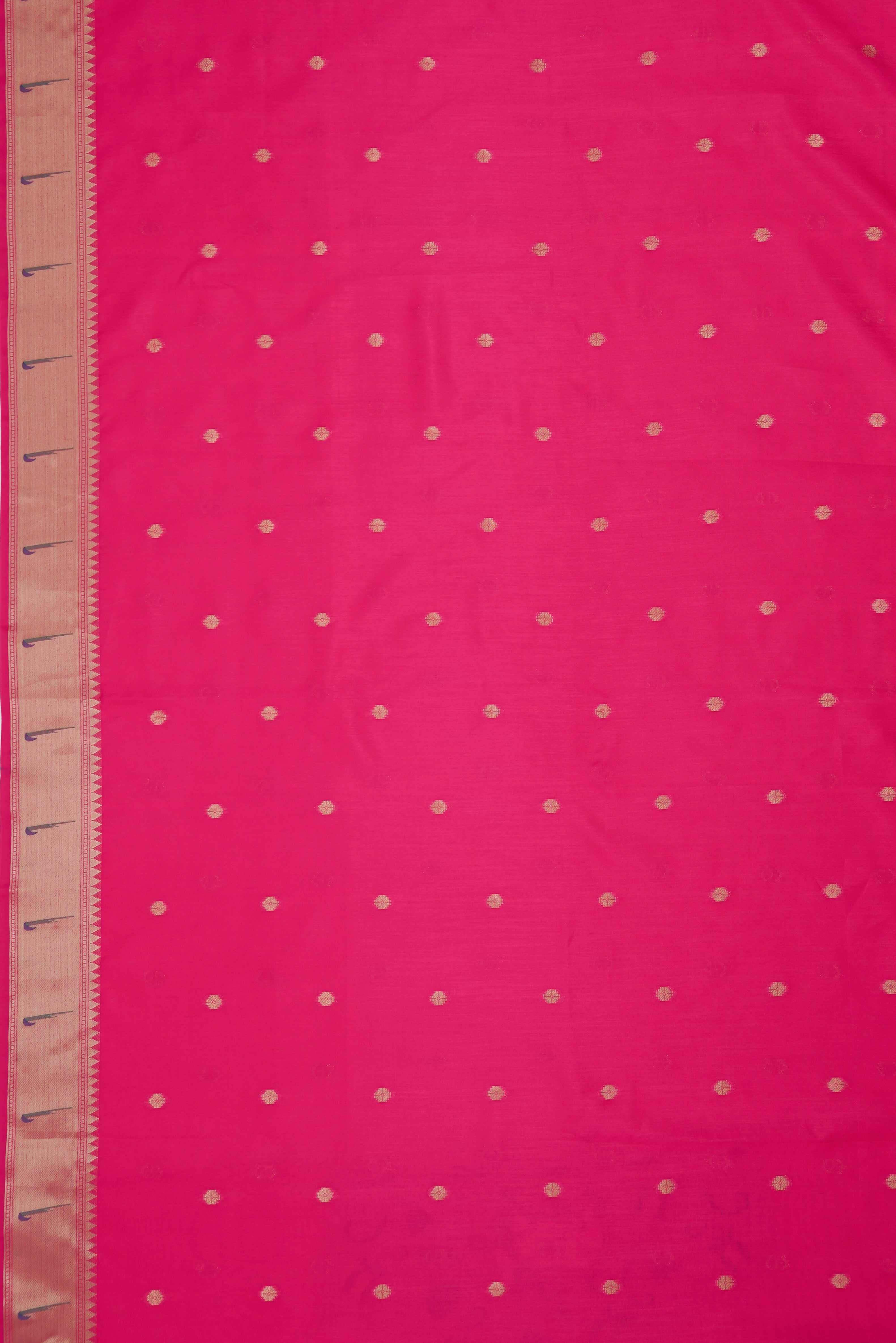 Rani Pink Tussar Silk Paithani Saree with Munya Border and Kamdhenu Pallu