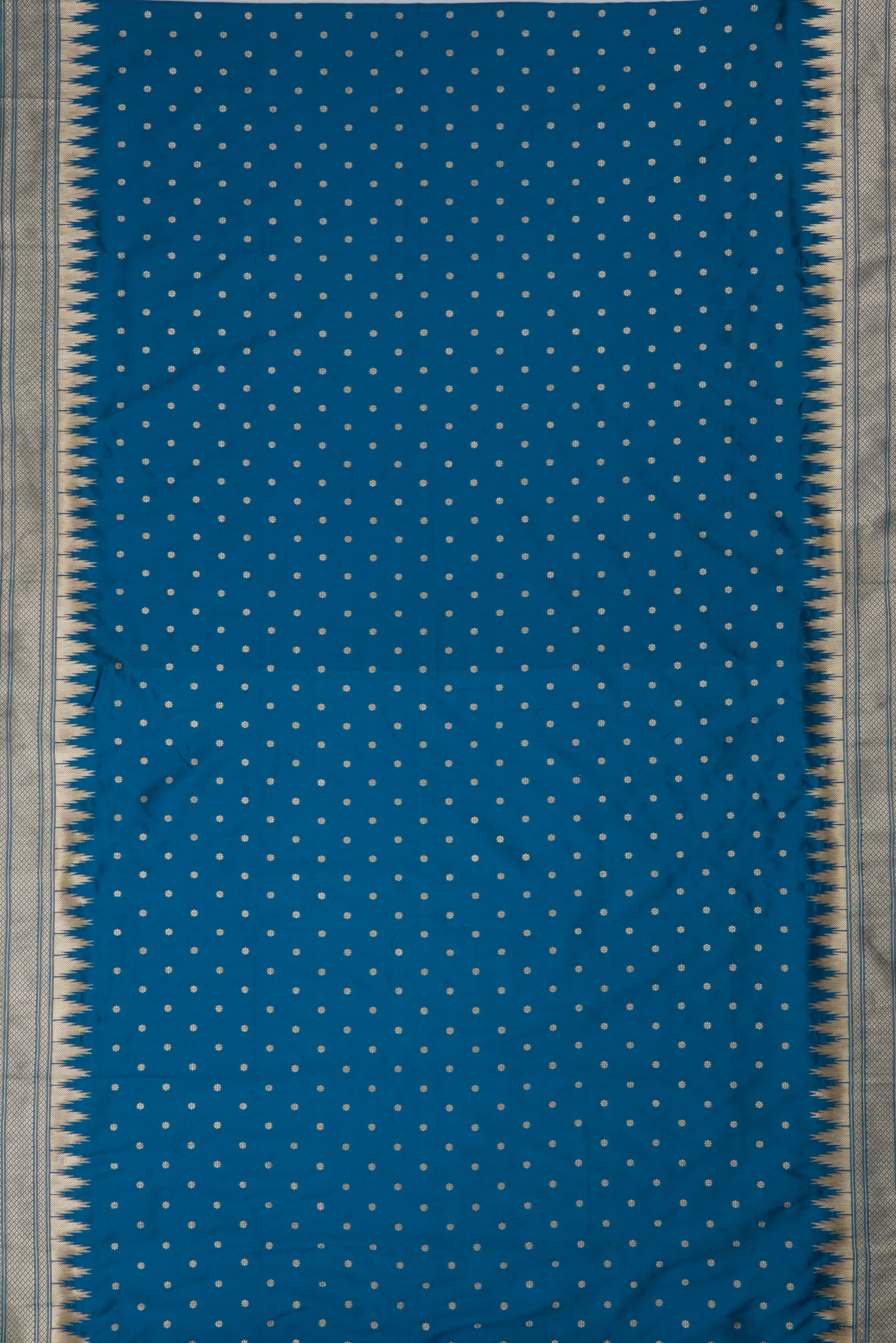 Morpankh Blue Apurva Silk Paithani Saree with Irkal Border and Kalanjali Butti