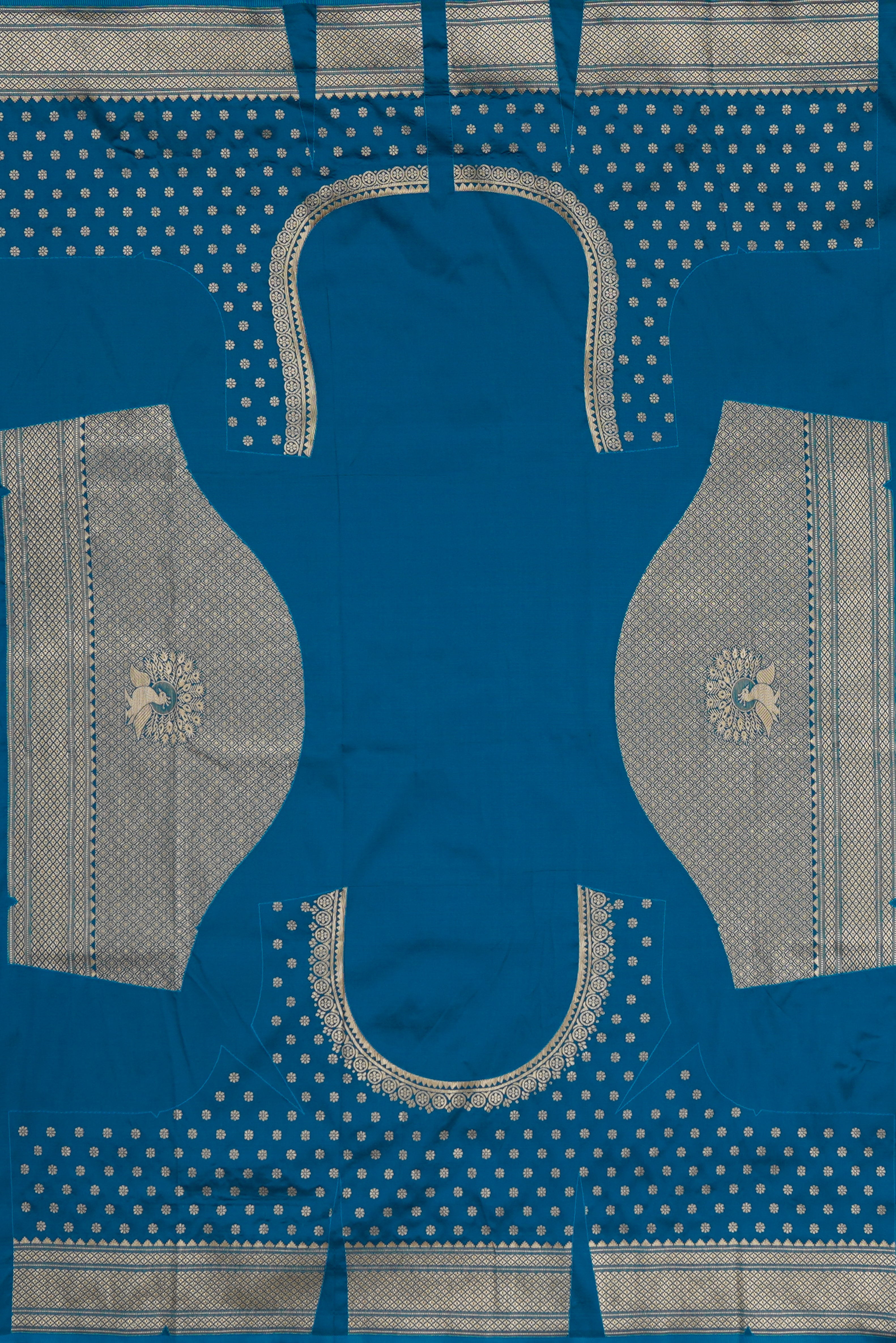 Morpankh Blue Apurva Silk Paithani Saree with Irkal Border and Kalanjali Butti