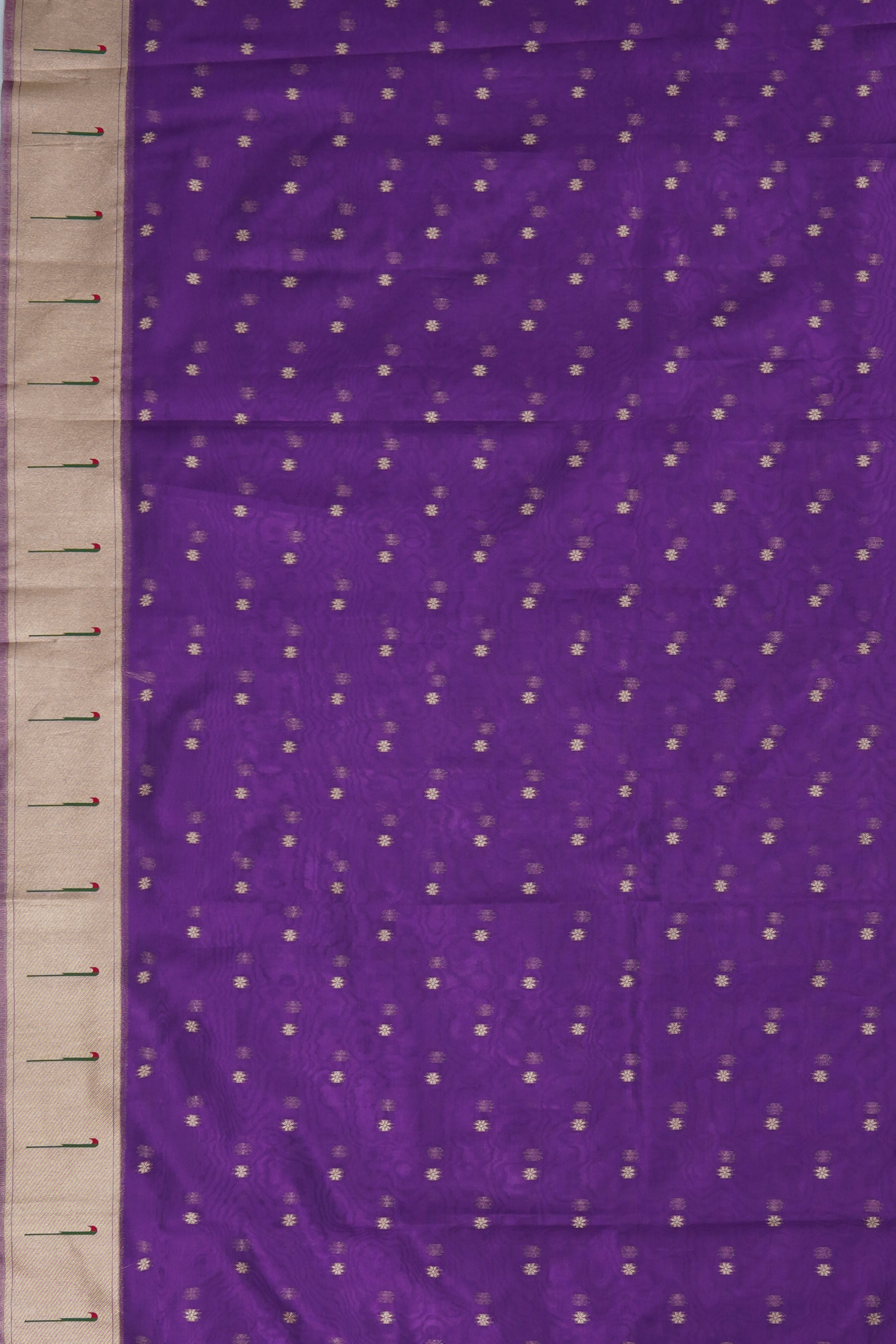 Purple Tissue Silk Paithani Saree with Munya border and Kamdhenu Pallu