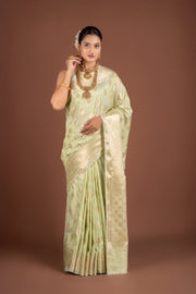 Pastel Green Katan Silk Banarasi Saree