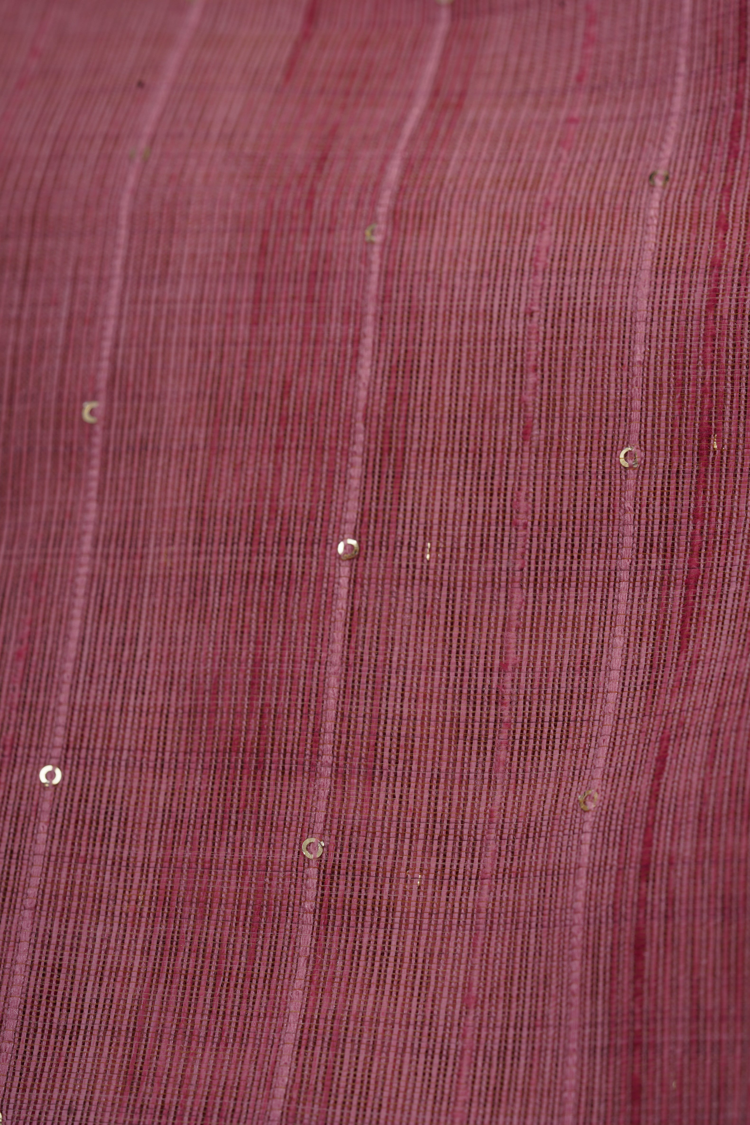 Pastel Pink Cotton Paithani Saree with Sequin Work and Mrig Pallu
