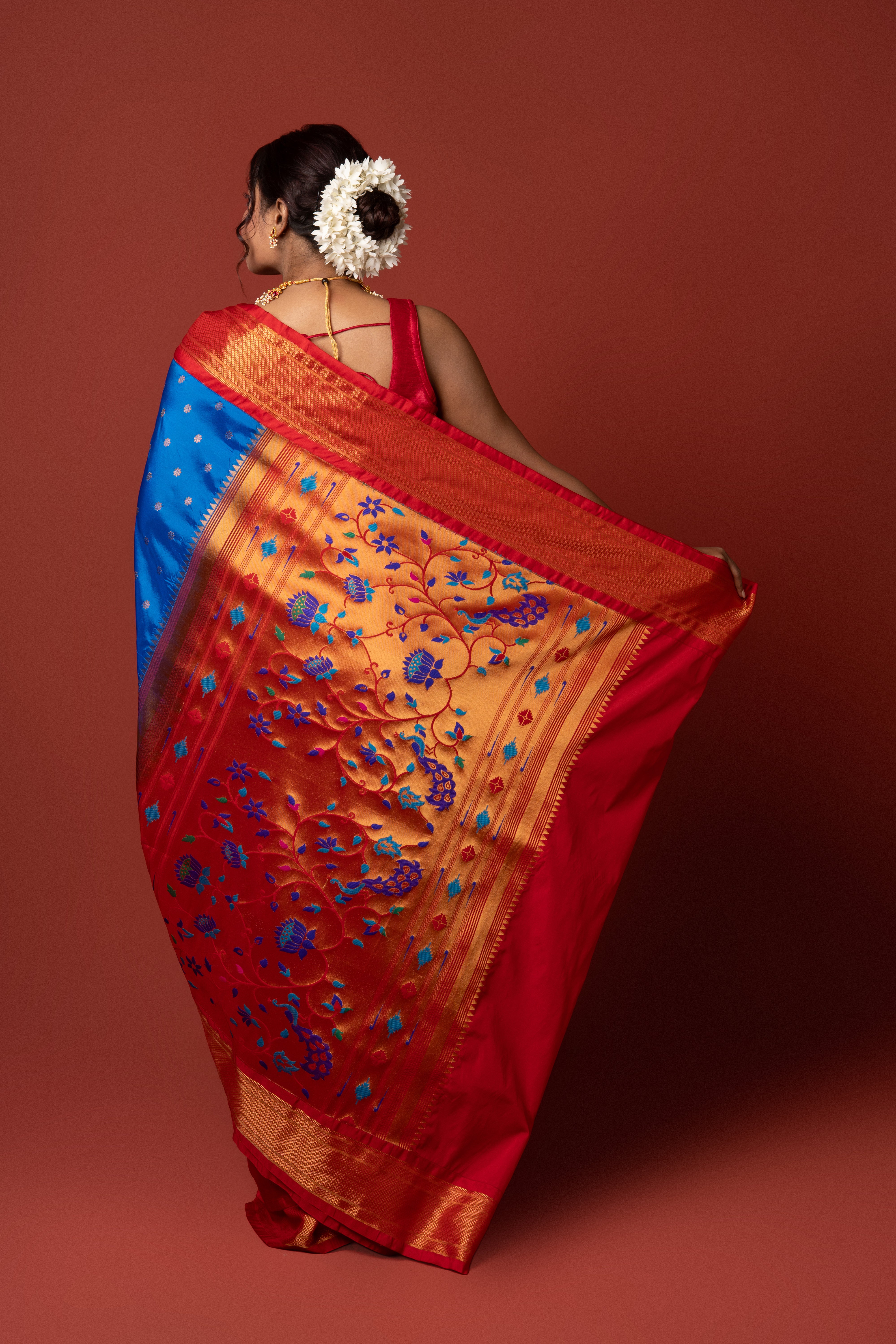 Blue Apurva Silk Paithani Saree