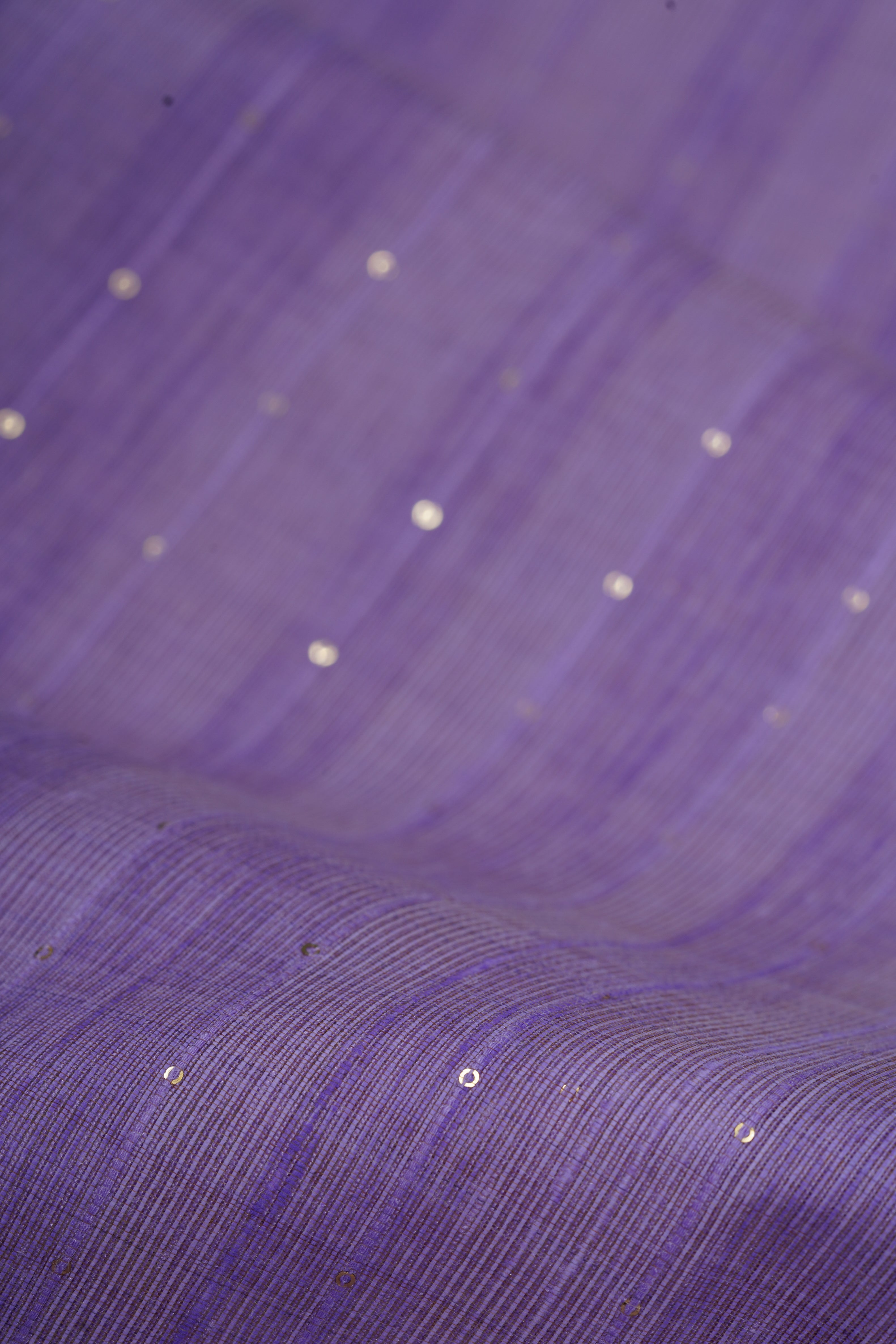 Pastel Purple Cotton Paithani Saree with Sequin work and Mrig Pallu