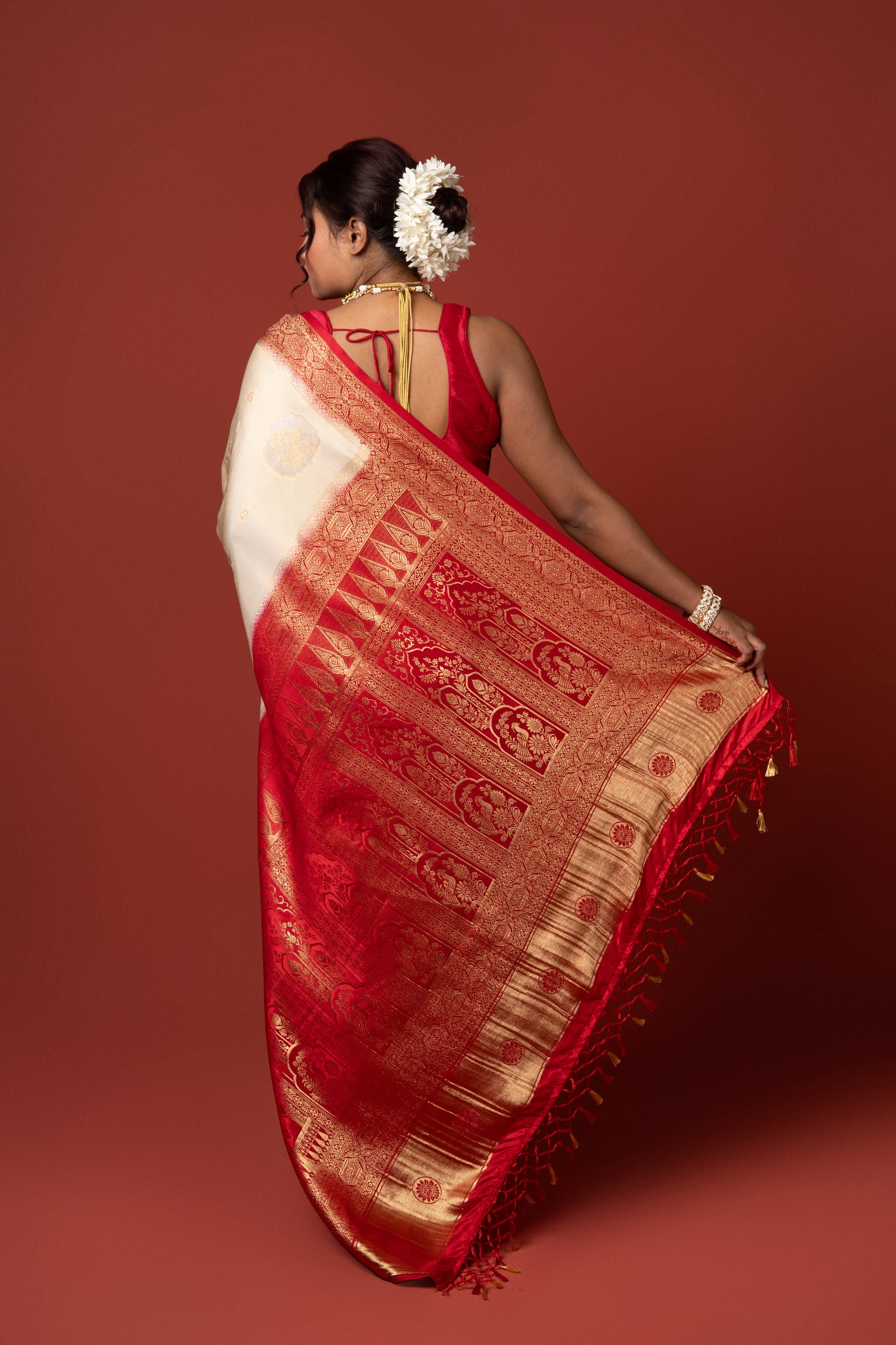 Cream Soft Silk Saree