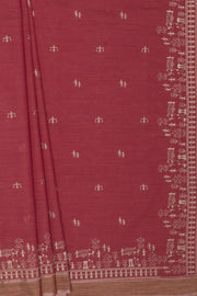 Rose Cotton Saree with Warli Threadwork