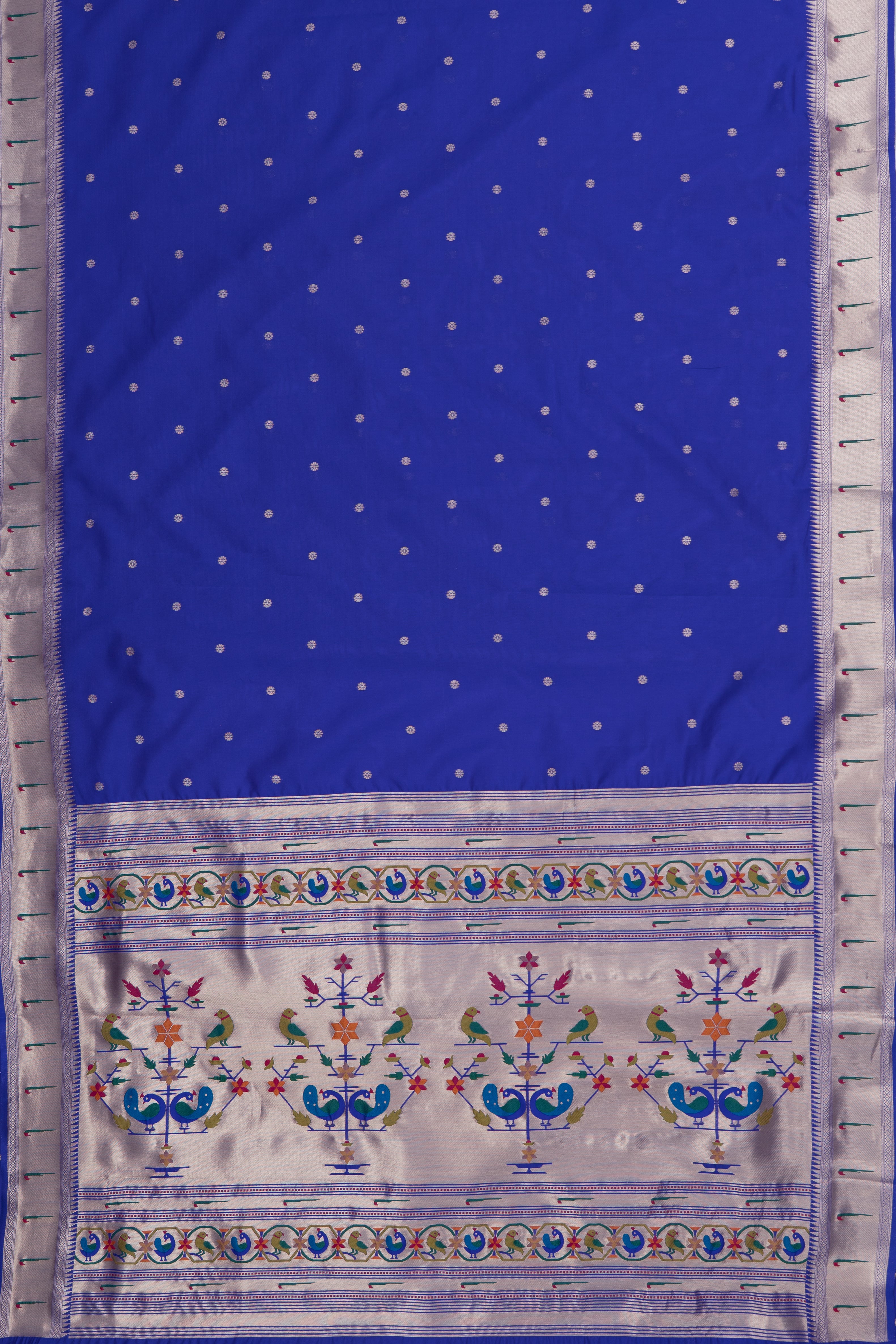 Mulberry Purple Raw Silk Paithani Saree with Munya border and Peacock Samay pallu